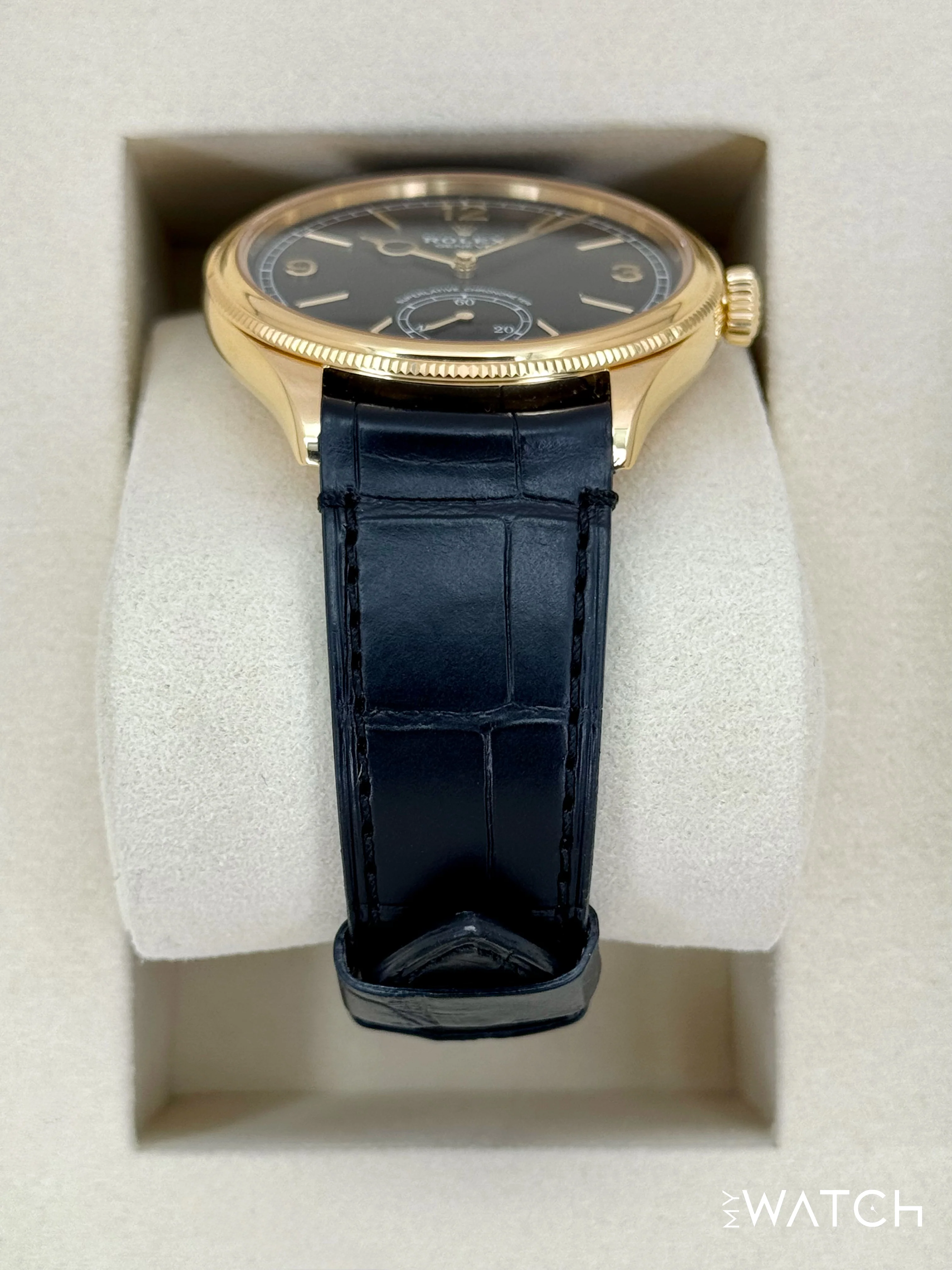 NEW 2025 Rolex 1908 39mm 52508 Yellow Gold Black Dial - Image 3