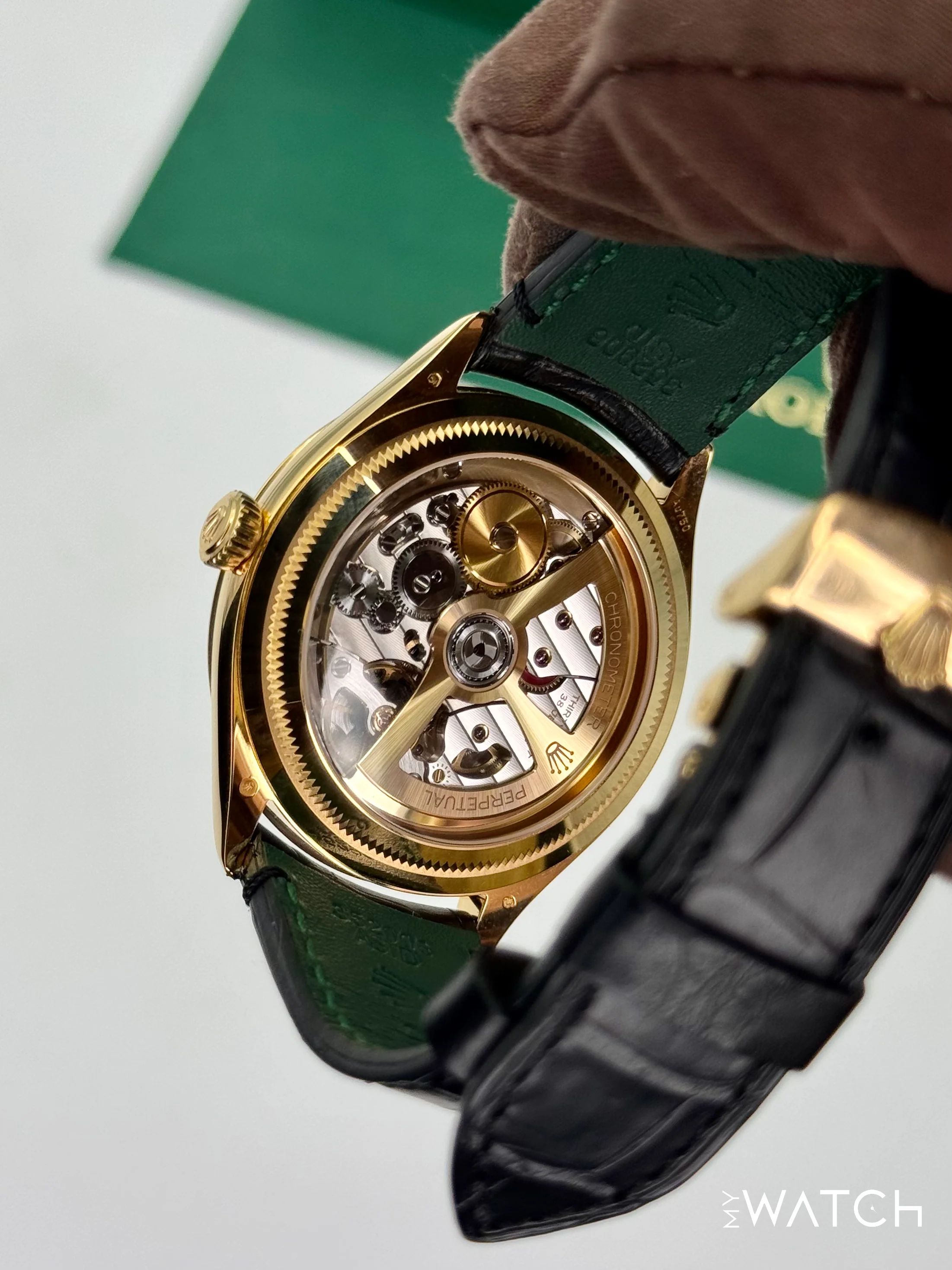 NEW 2025 Rolex 1908 39mm 52508 Yellow Gold Black Dial - Image 9