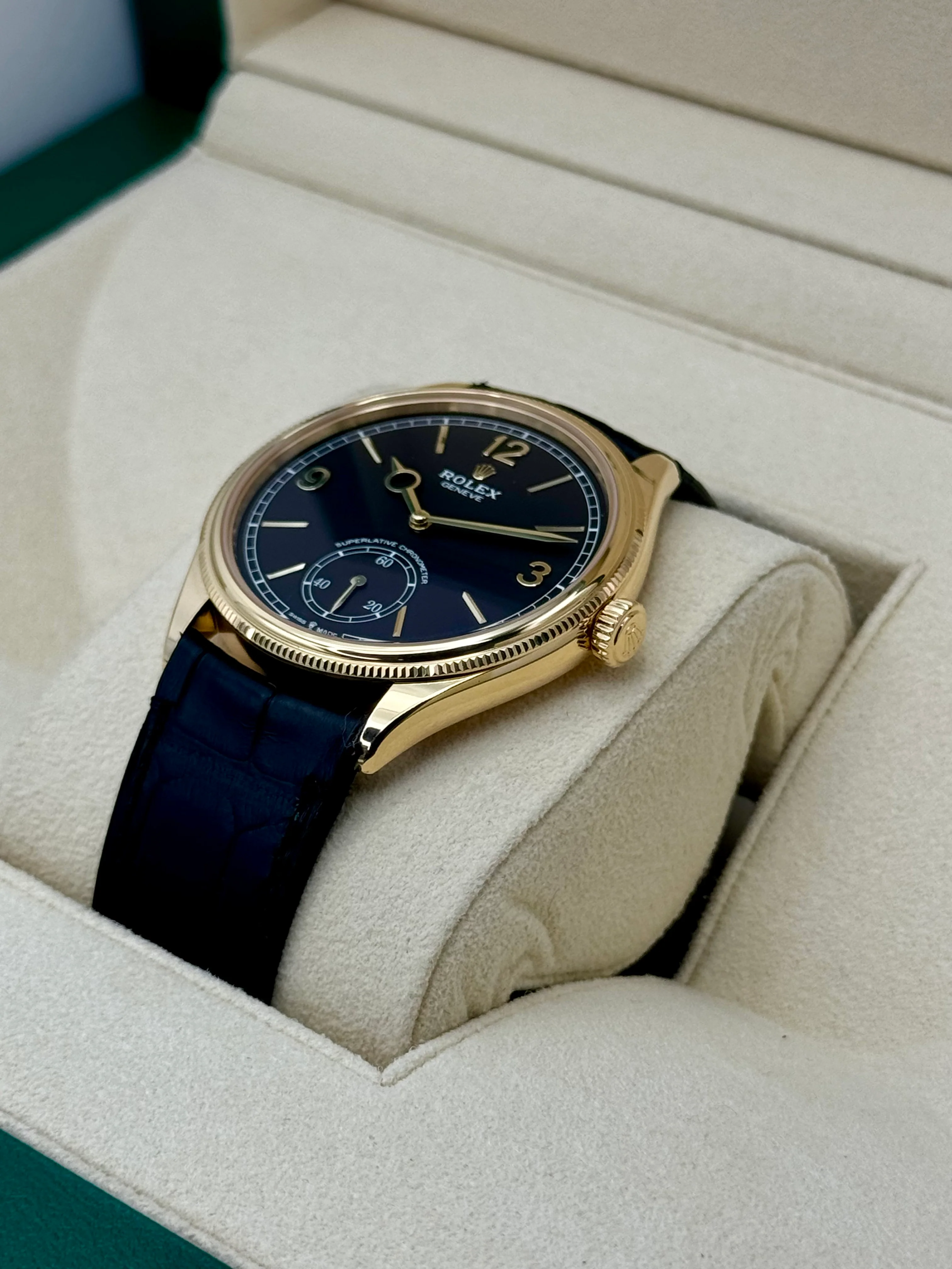 NEW 2024 Rolex 1908 39mm 52508 Yellow Gold Black Dial - Image 5