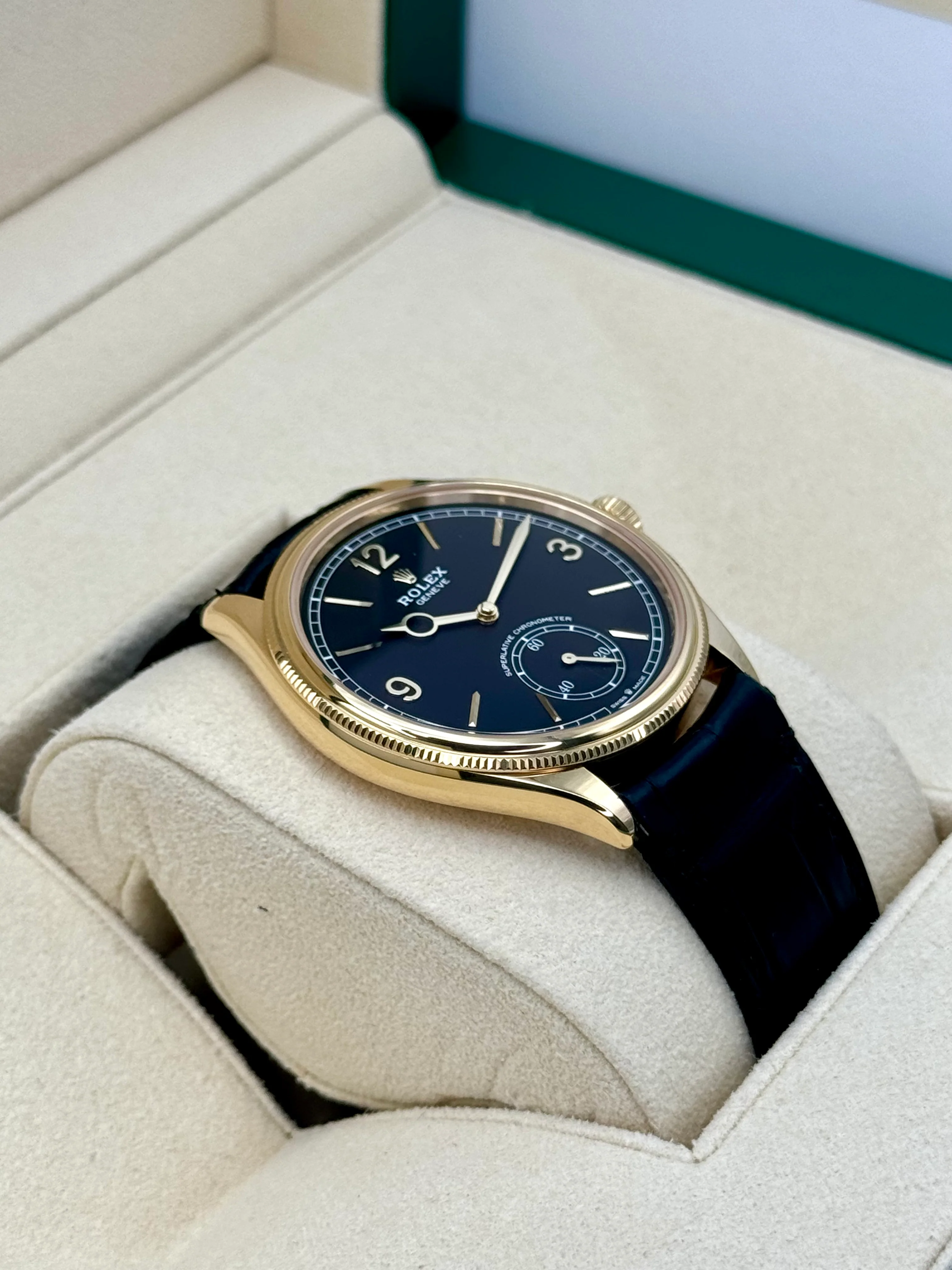 NEW 2024 Rolex 1908 39mm 52508 Yellow Gold Black Dial - Image 6