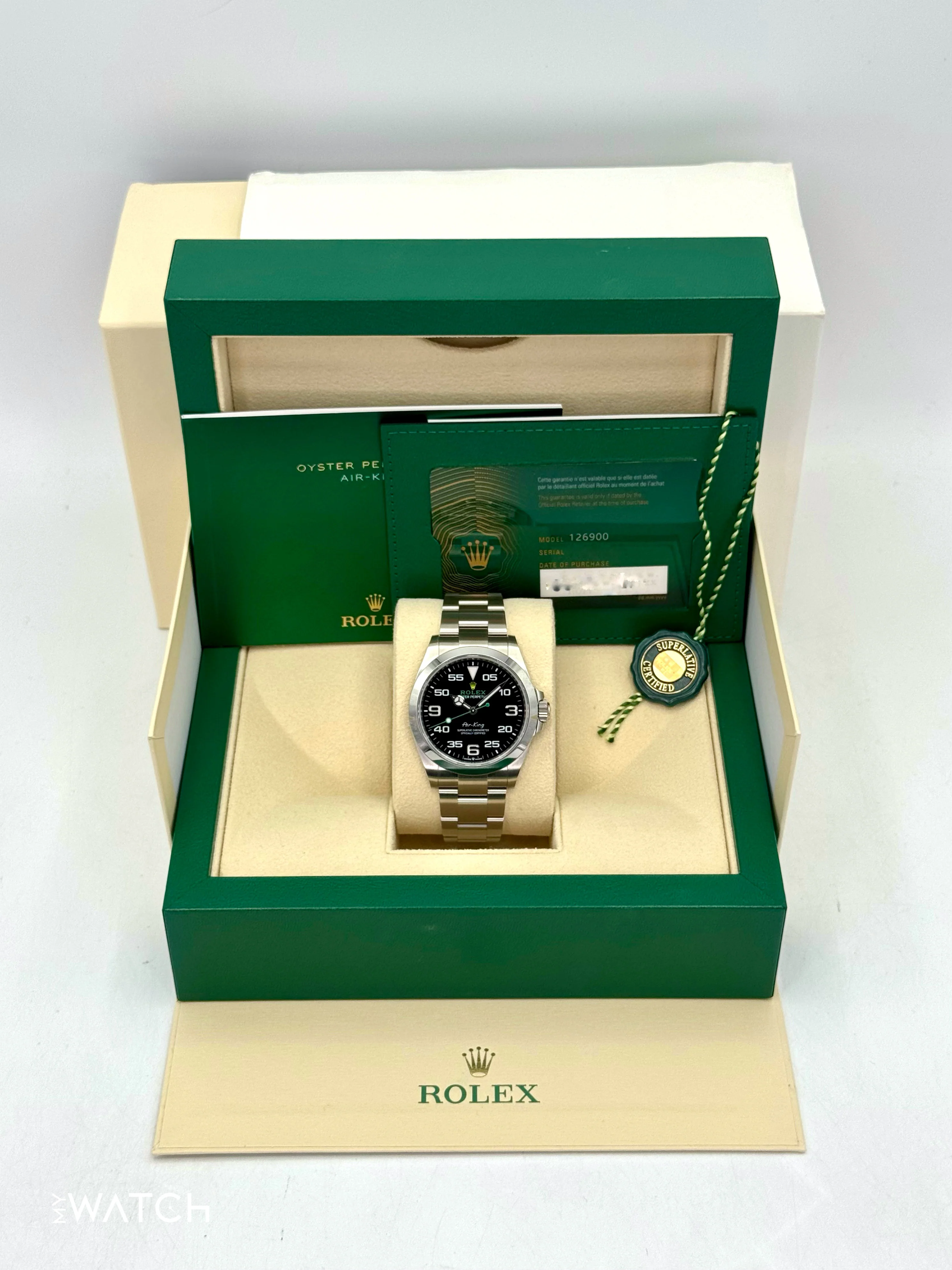 NEW 2024 Rolex Air-King 40mm 126900 Stainless Steel Black Dial - Image 9