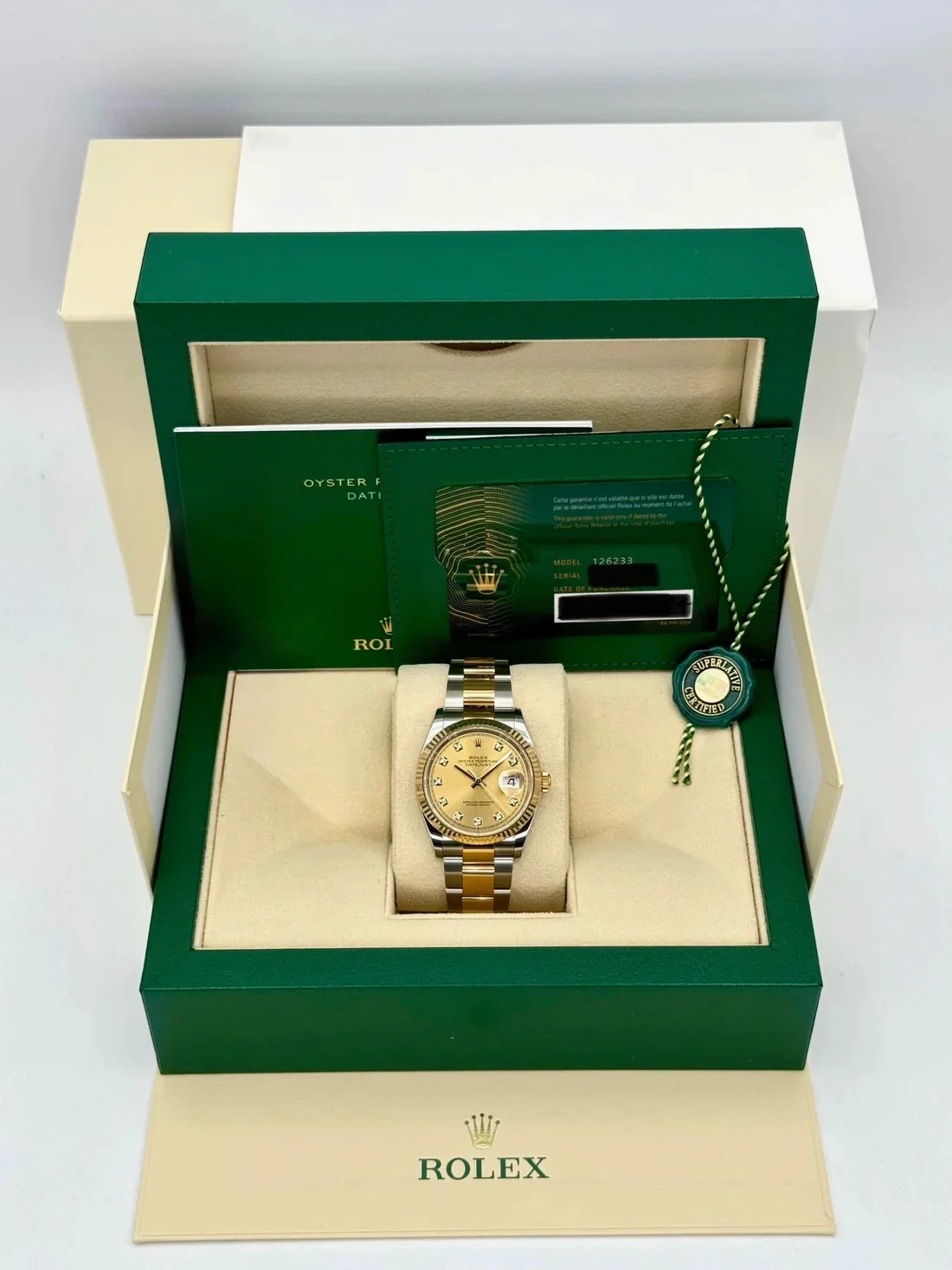 NEW 2025 Rolex Datejust 36mm 126233 Two-Tone Champagne Diamond Dial - Image 10