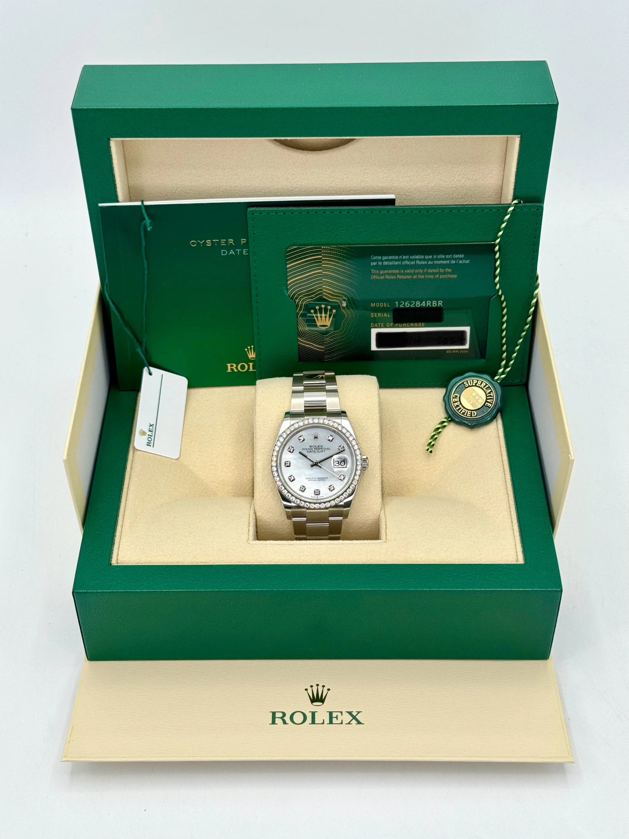 NEW 2024 Rolex Datejust 36mm 126284RBR MOP Diamond Dial - Image 11