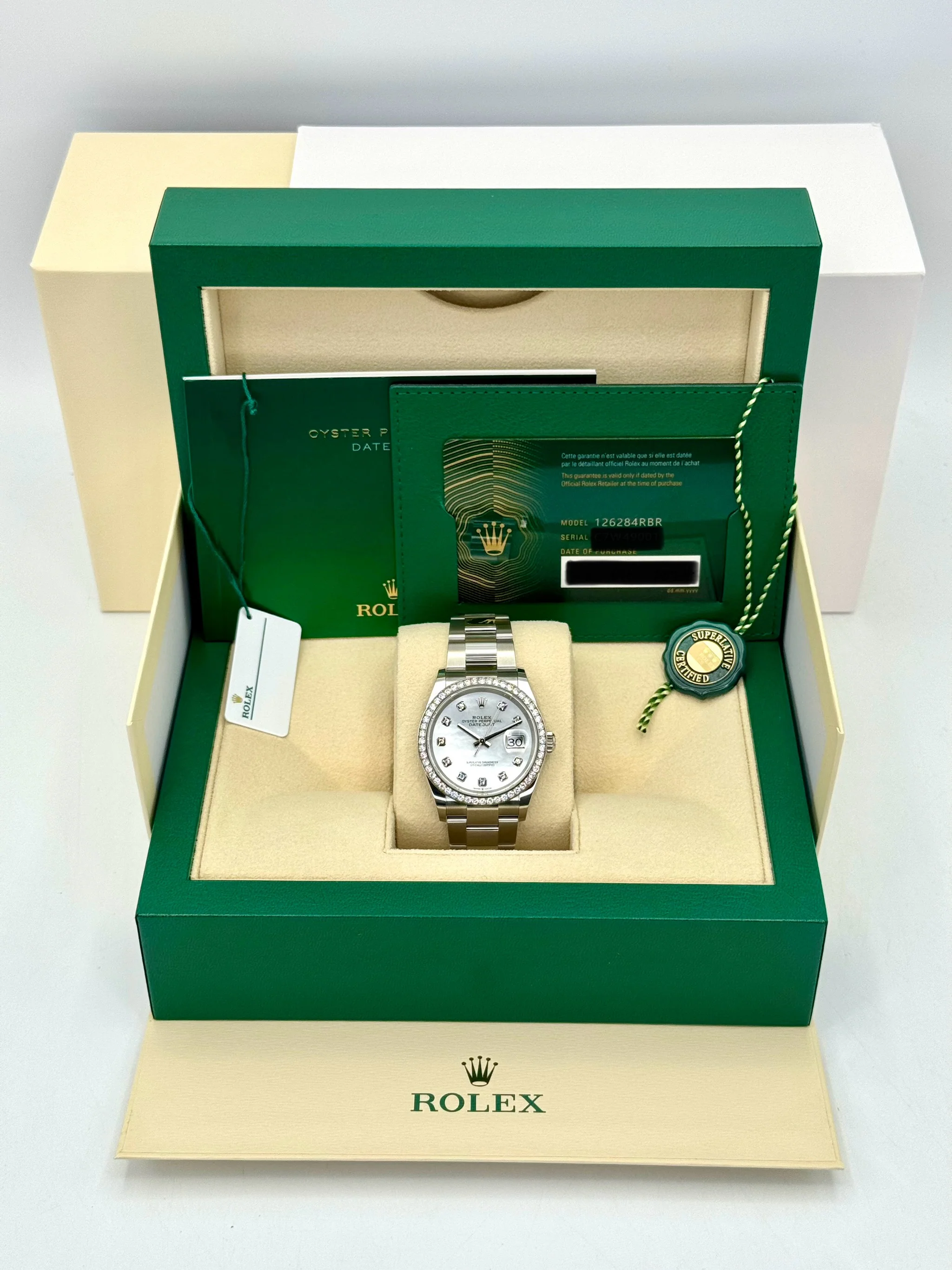 NEW 2024 Rolex Datejust 36mm 126284RBR MOP Diamond Dial - Image 12