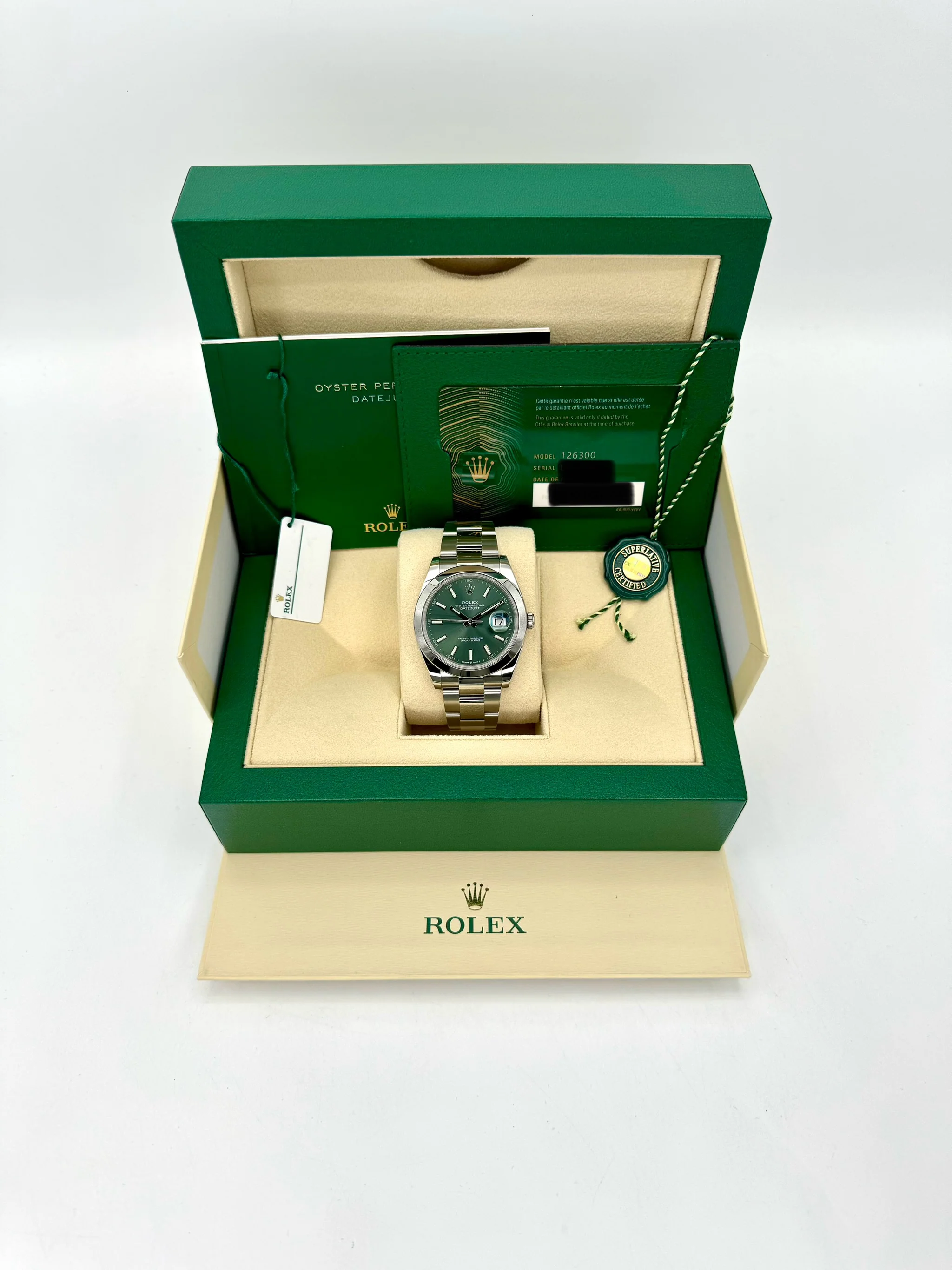 NEW 2025 Rolex Datejust 41mm 126300 Stainless Steel Oyster Green Dial - Image 7