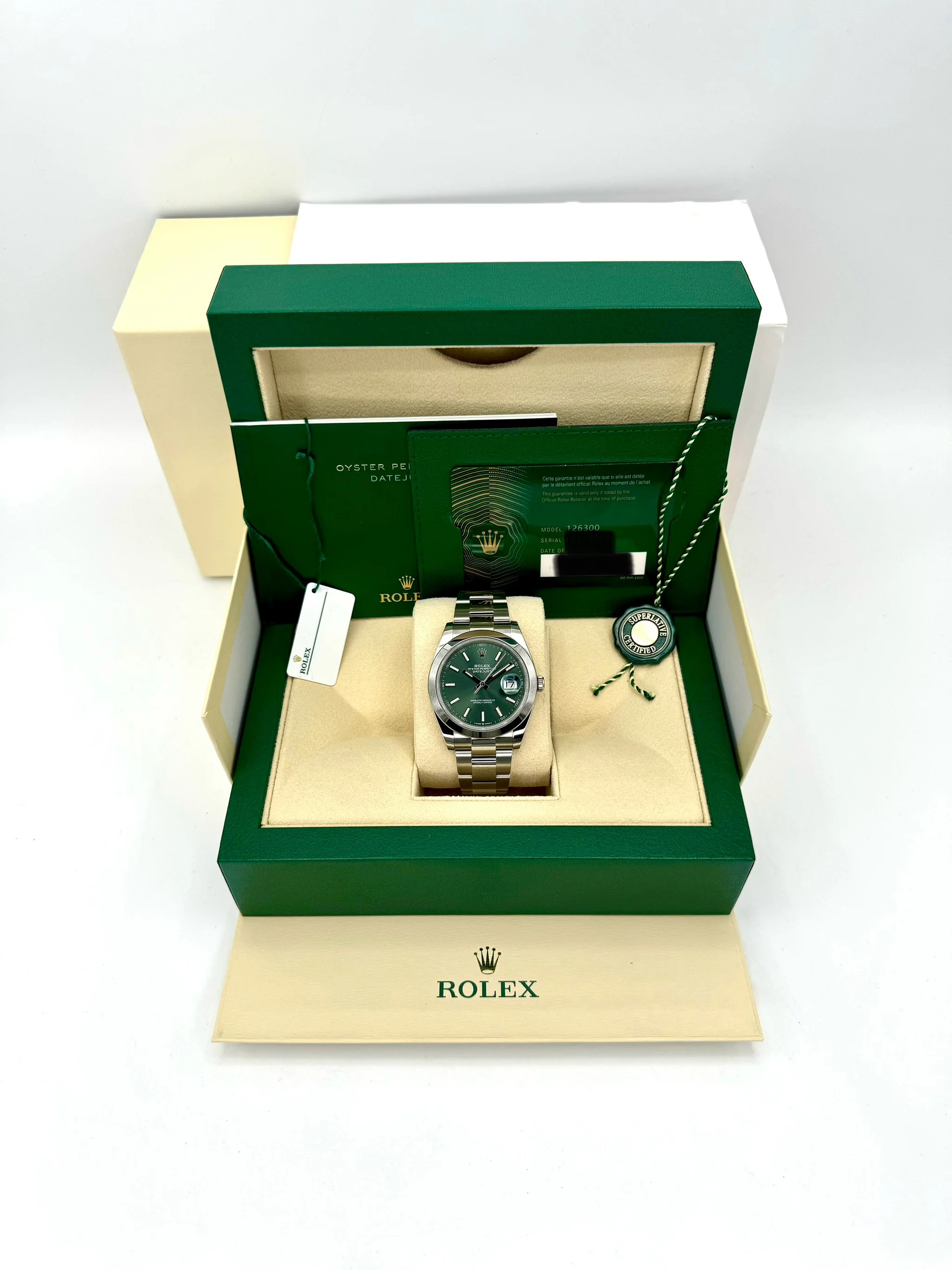 NEW 2025 Rolex Datejust 41mm 126300 Stainless Steel Oyster Green Dial - Image 8