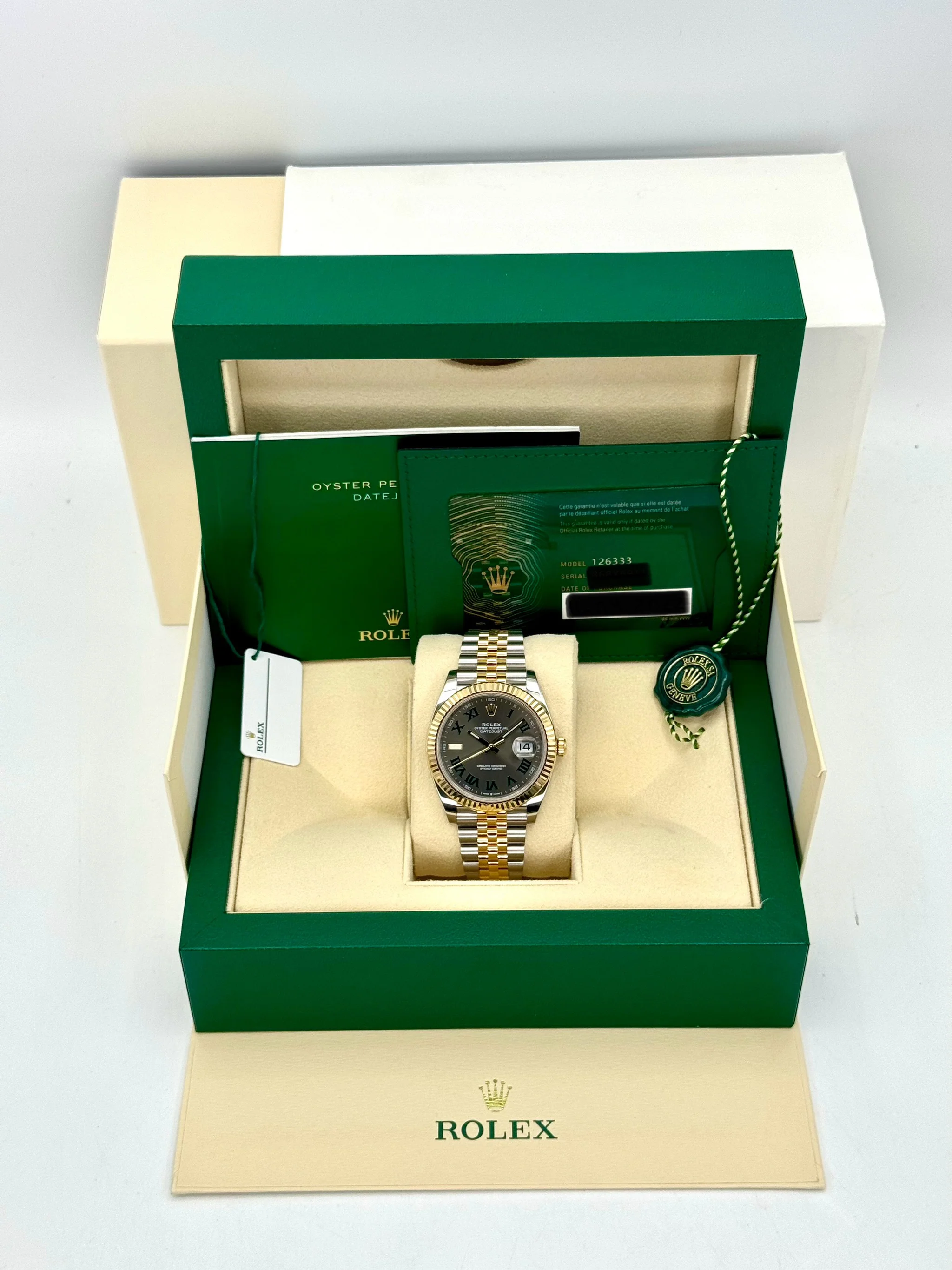 NEW 2024 Rolex Datejust 41mm 126333 Two-Tone Jubilee Wimbledon Dial - Image 10
