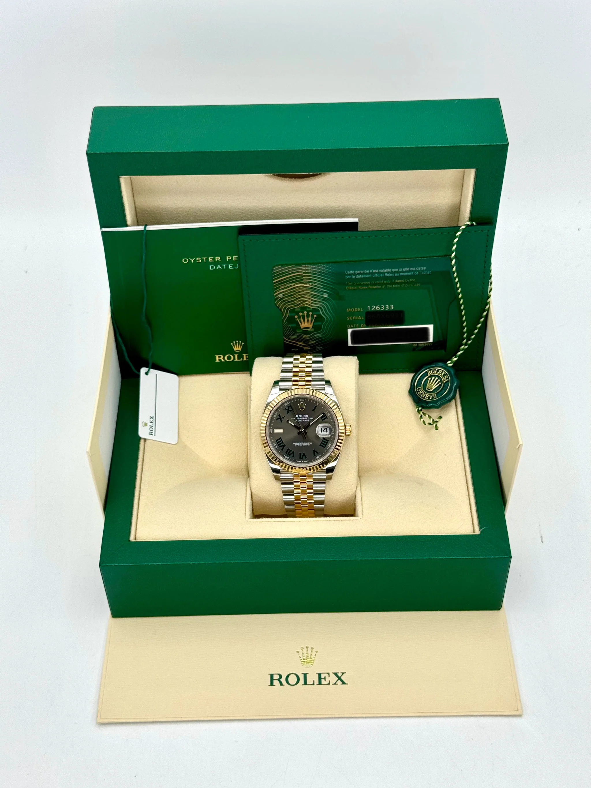 NEW 2024 Rolex Datejust 41mm 126333 Two-Tone Jubilee Wimbledon Dial - Image 9