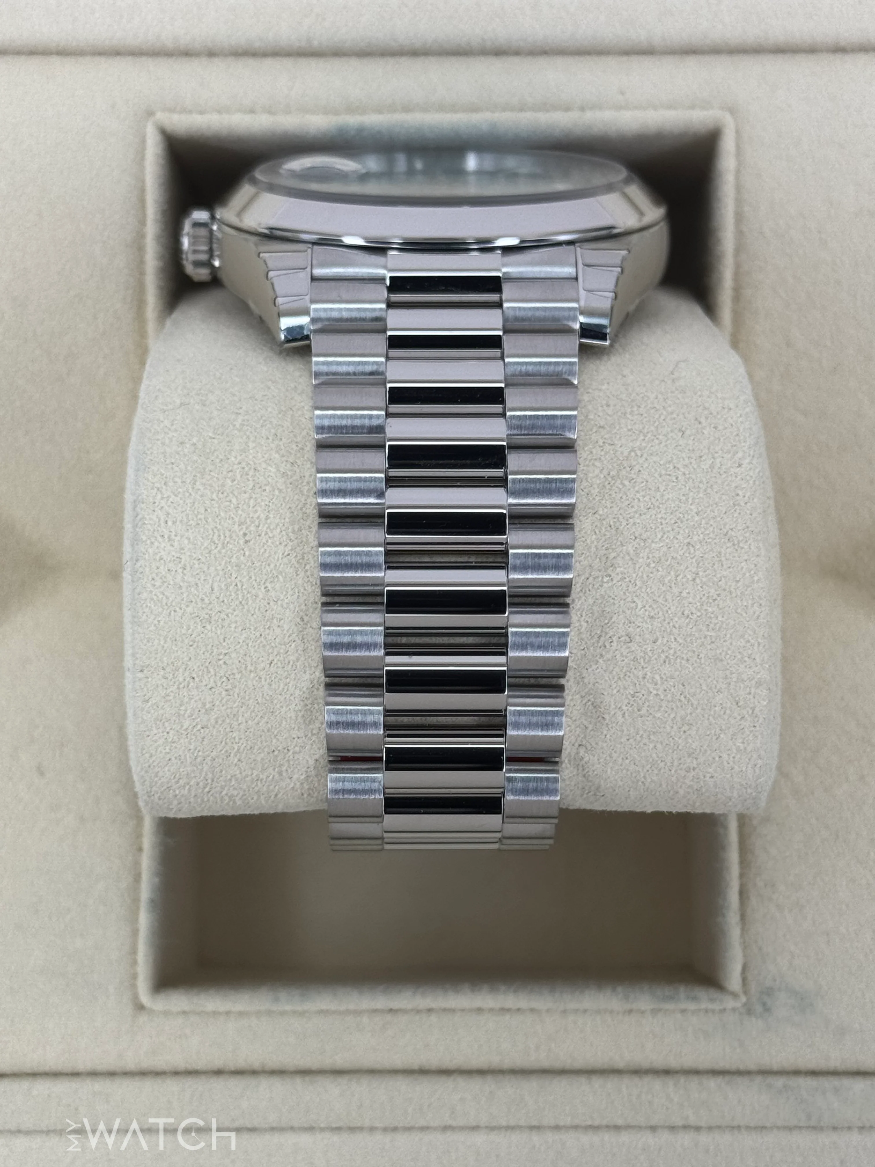 NEW 2024 Rolex Day-Date 40mm 228206 Platinum Blue Motif Dial - Image 4