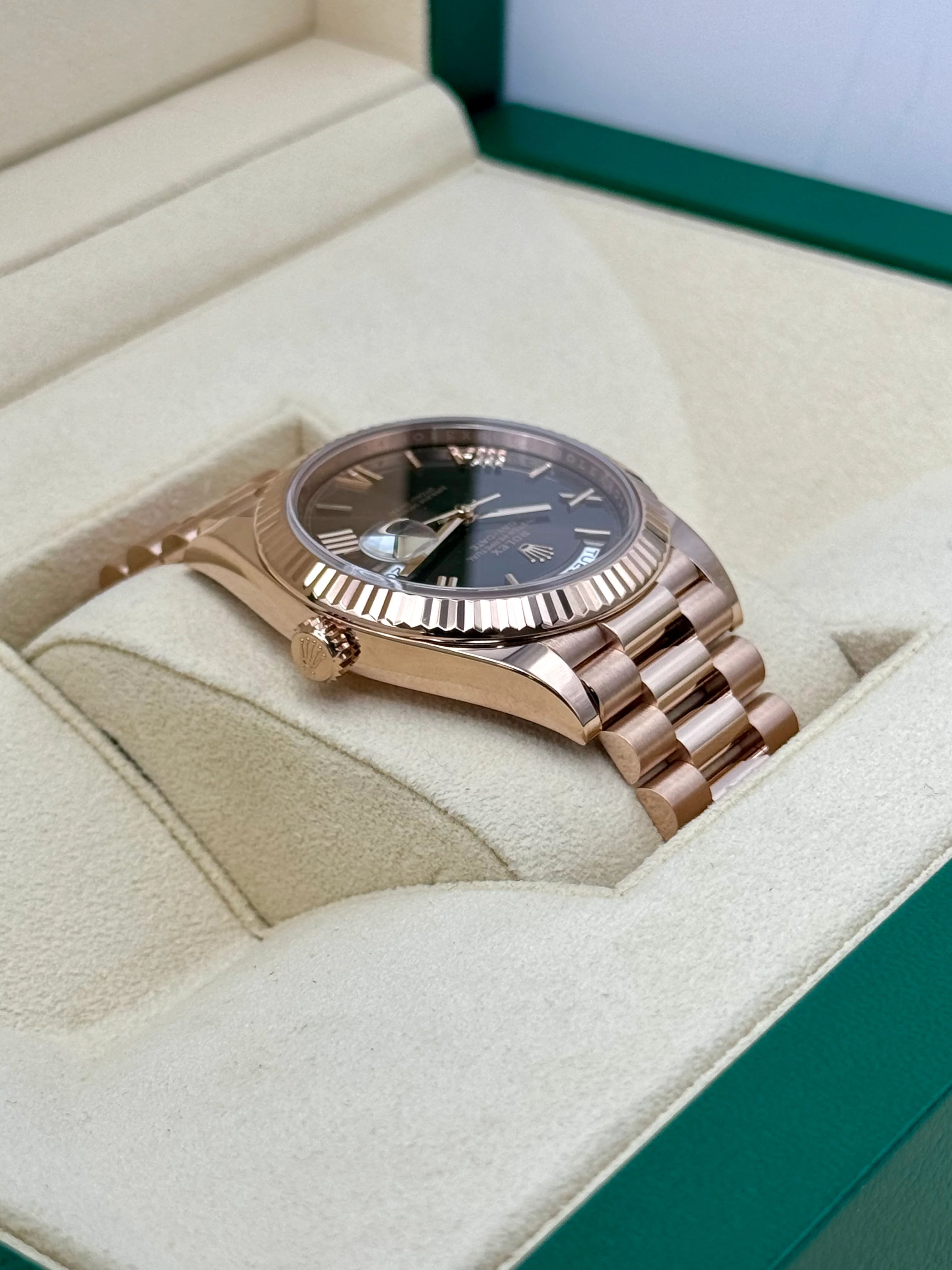 2024 Rolex Day-Date 40mm 228235 Rose Gold Chocolate Dial - Image 8