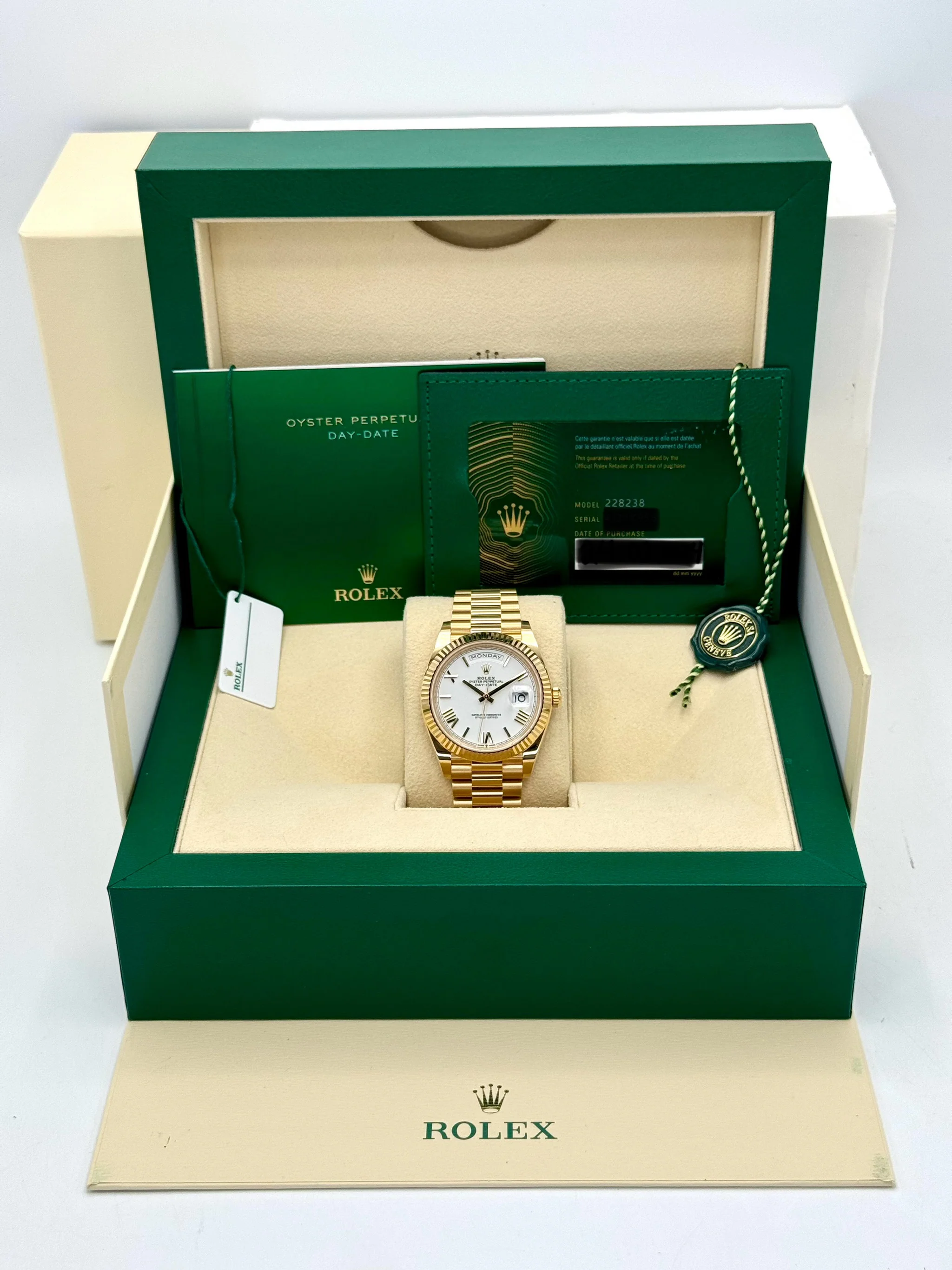 NEW 2024 Rolex Day-Date 40mm 228238 Presidential White Dial - Image 2