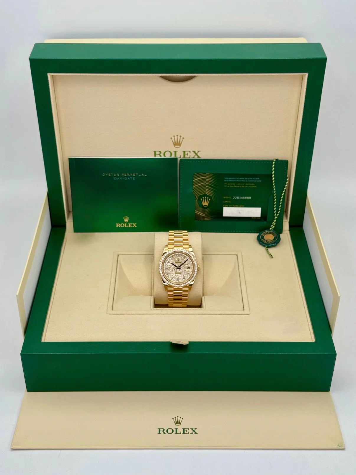 NEW 2025 Rolex Day-Date 40mm 228348RBR Diamond Paved Dial - Image 9