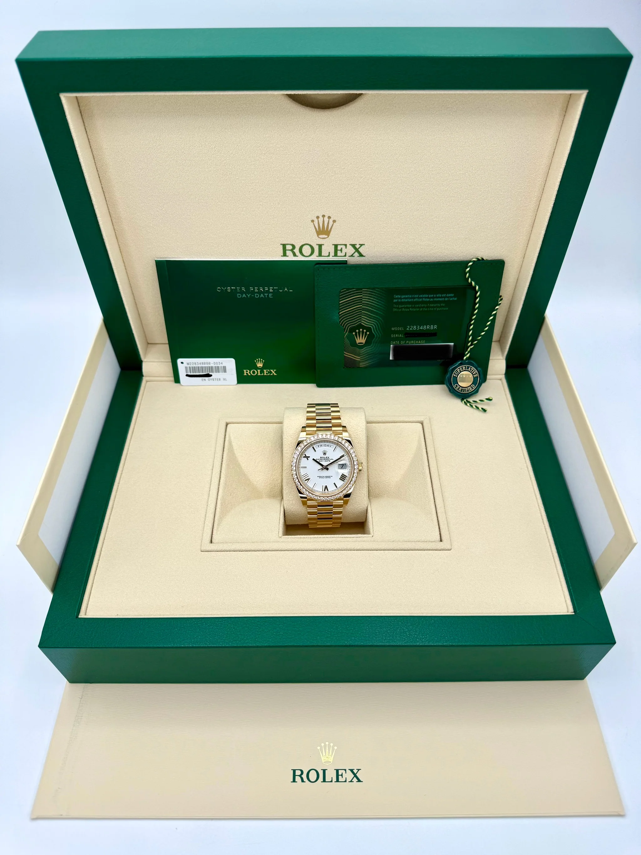 New 2024 Rolex Day-Date 40mm 228348RBR Presidential White Dial - Image 11