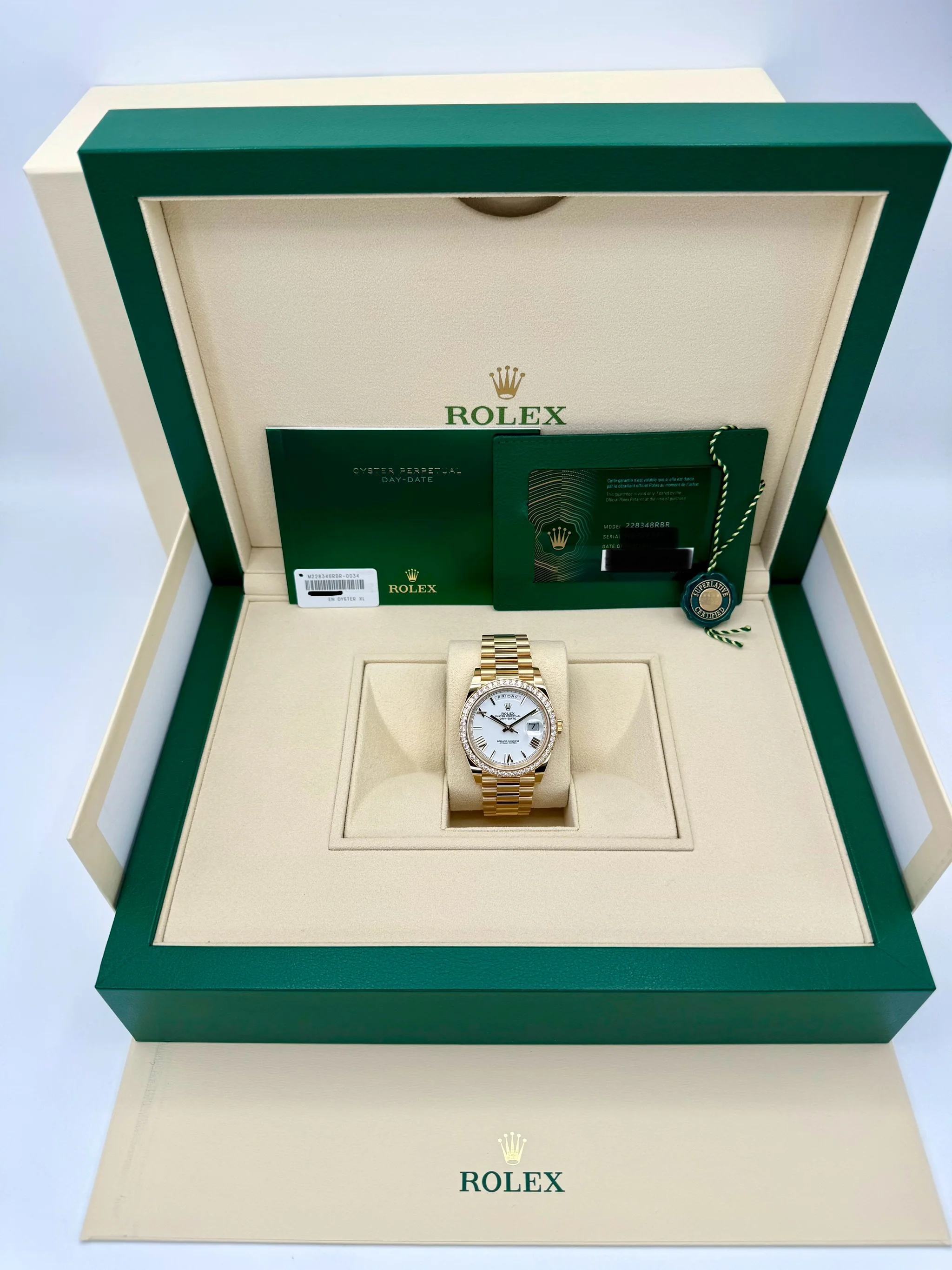 New 2024 Rolex Day-Date 40mm 228348RBR Presidential White Dial - Image 12