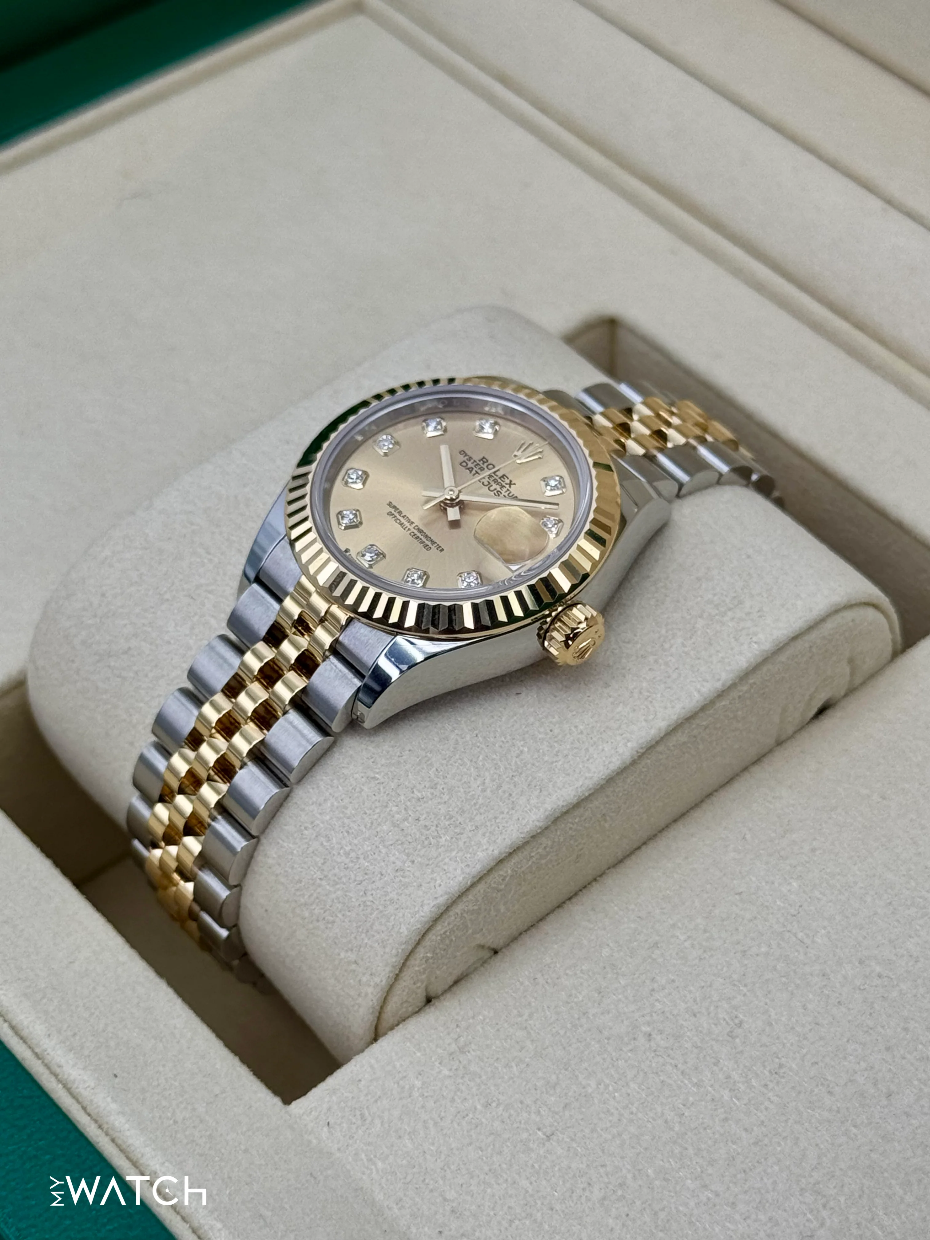 NEW 2025 Rolex Lady Datejust 28mm 279173 Jubilee Champagne Diamond Dial - Image 5