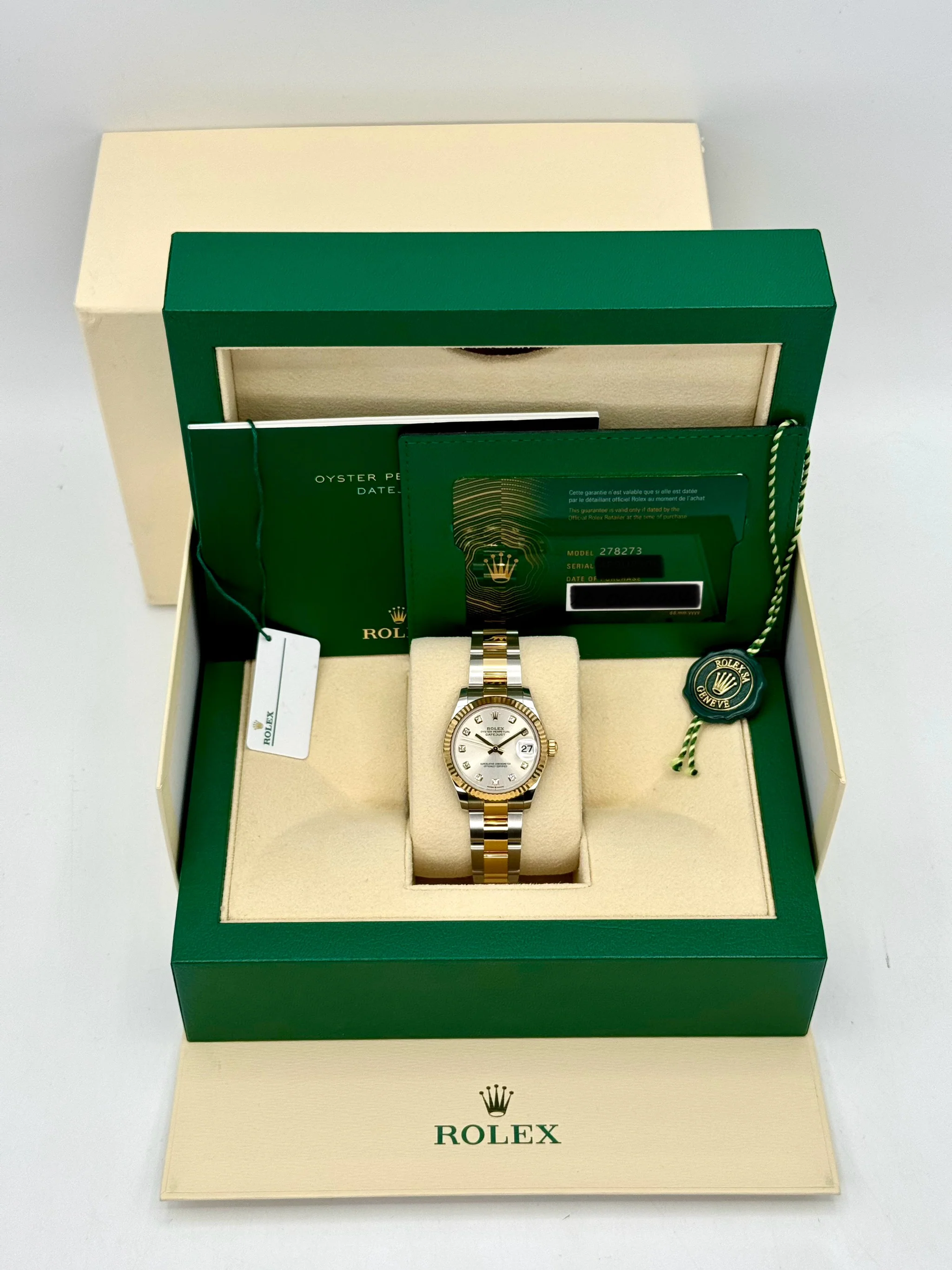 NEW 2025 Rolex Lady Datejust 31mm 278273 Two-Tone Silver Diamond Dial - Image 10