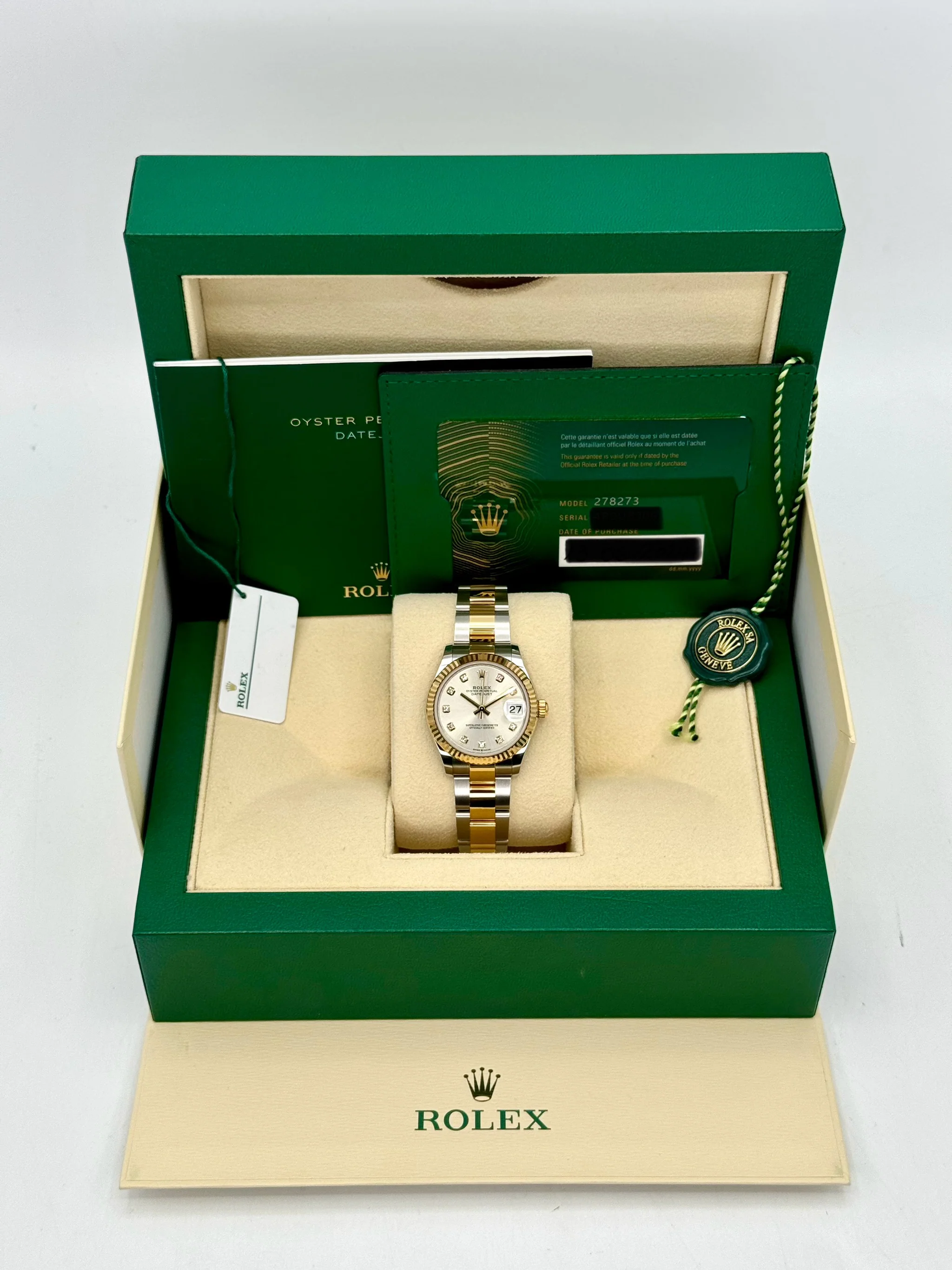 NEW 2025 Rolex Lady Datejust 31mm 278273 Two-Tone Silver Diamond Dial - Image 9