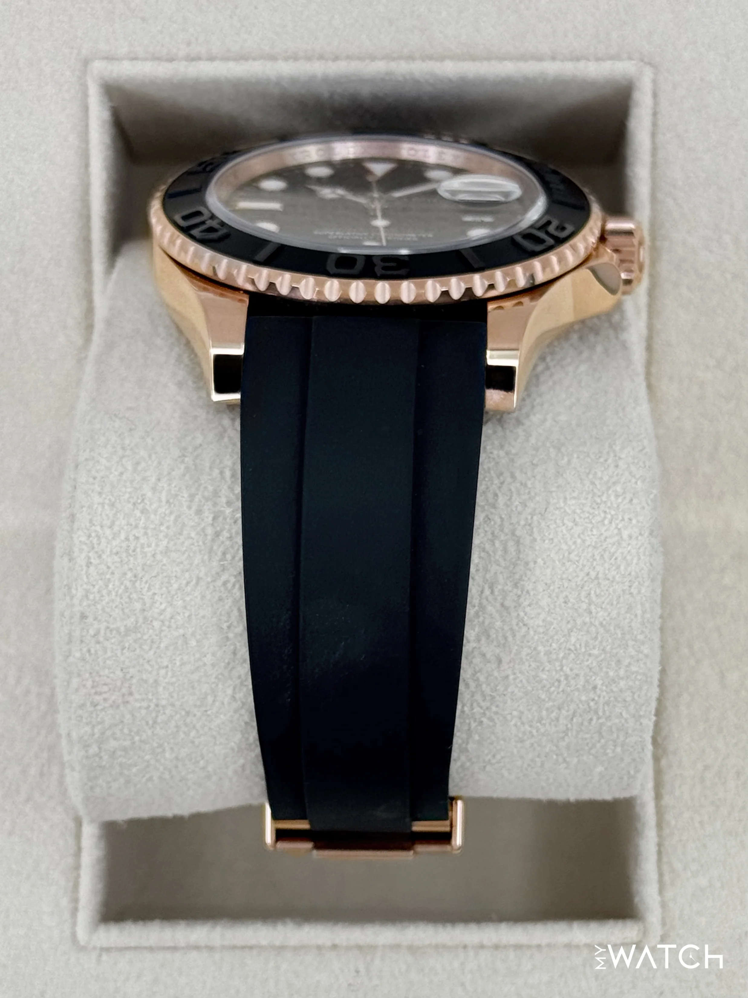 NEW 2024 Rolex Yacht-Master 40mm 126655 Rose Gold Oysterflex Black Dial - Image 3