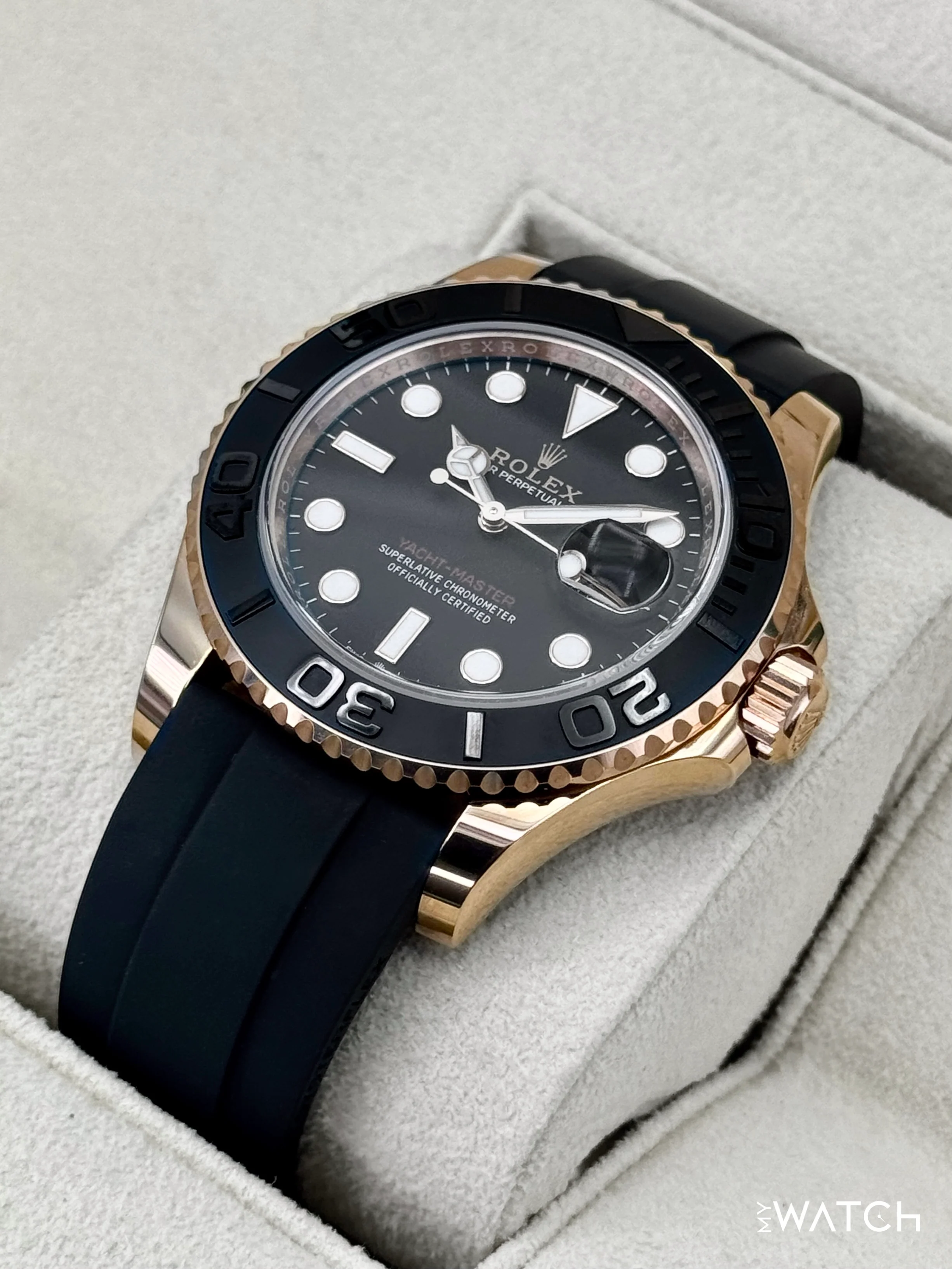 NEW 2024 Rolex Yacht-Master 40mm 126655 Rose Gold Oysterflex Black Dial - Image 5