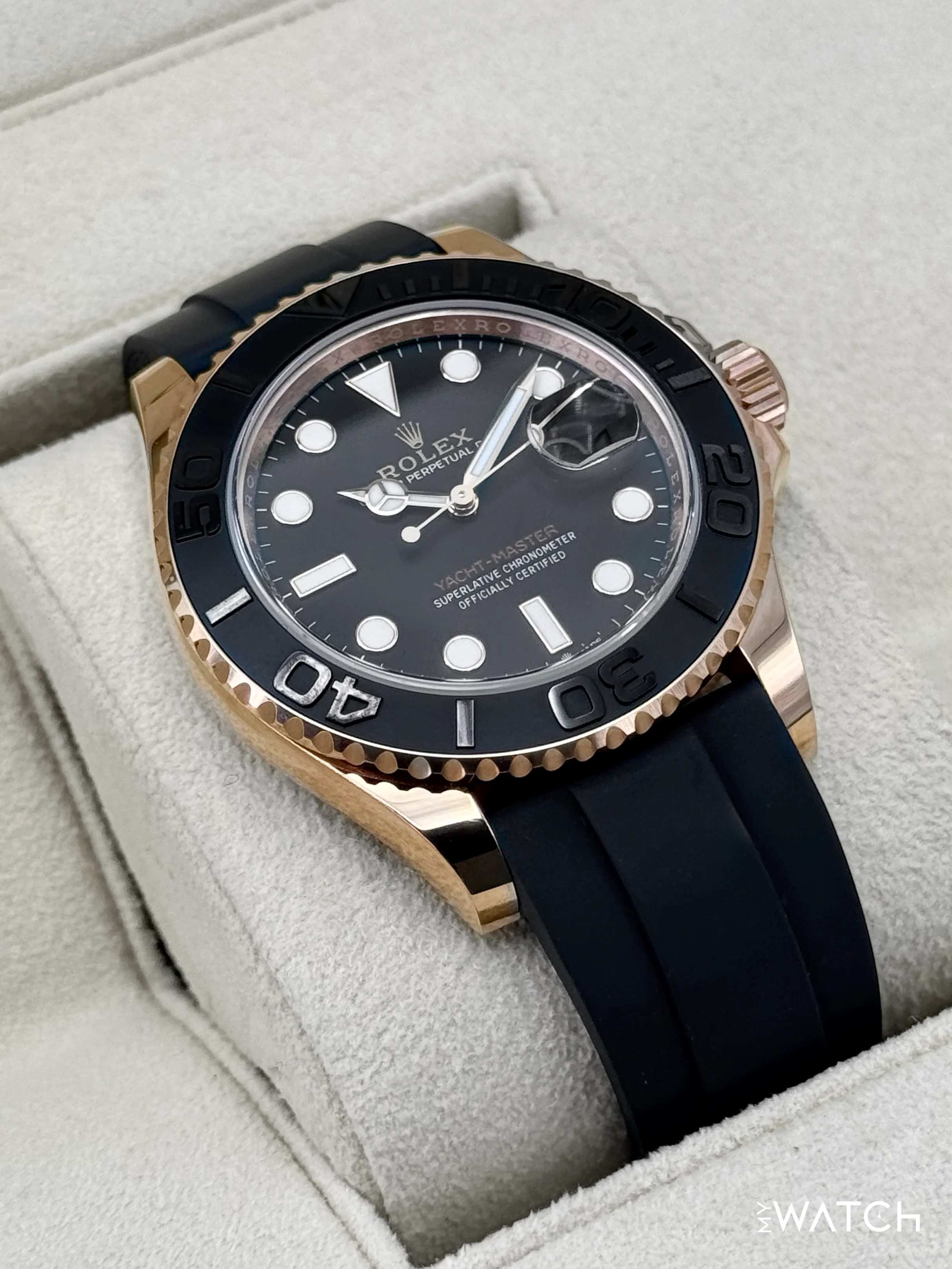 NEW 2024 Rolex Yacht-Master 40mm 126655 Rose Gold Oysterflex Black Dial - Image 6