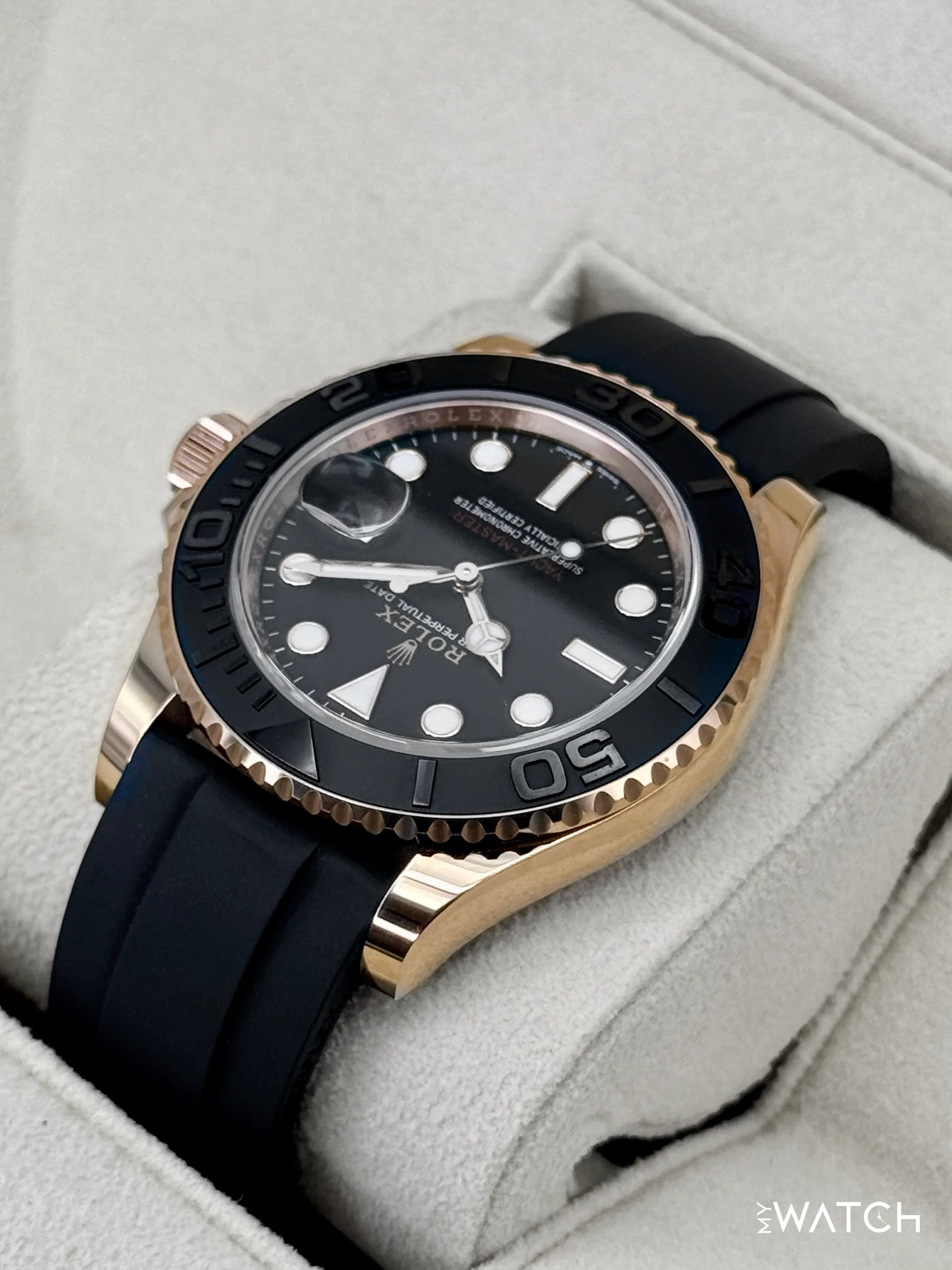 NEW 2024 Rolex Yacht-Master 40mm 126655 Rose Gold Oysterflex Black Dial - Image 7