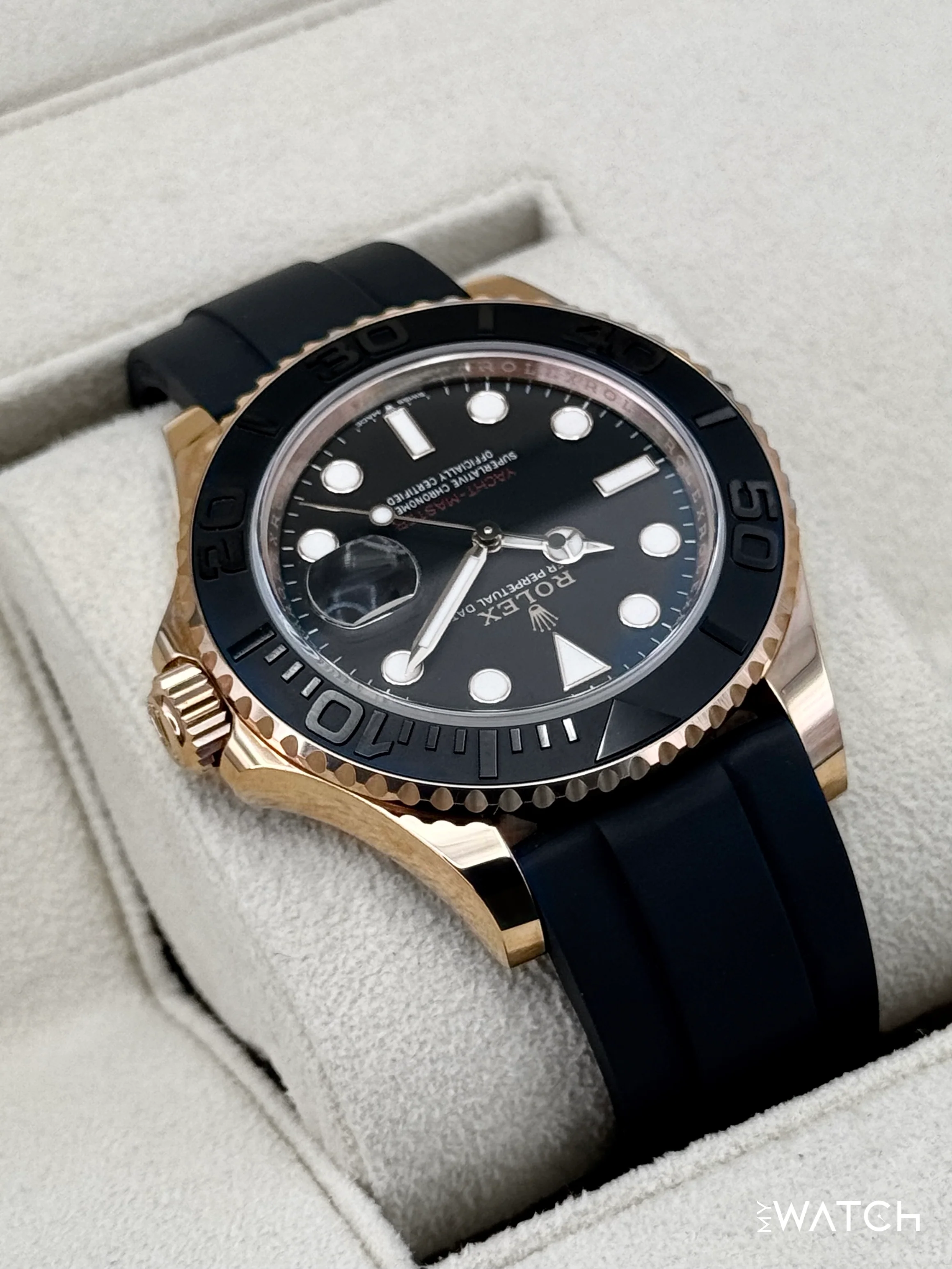 NEW 2024 Rolex Yacht-Master 40mm 126655 Rose Gold Oysterflex Black Dial - Image 8