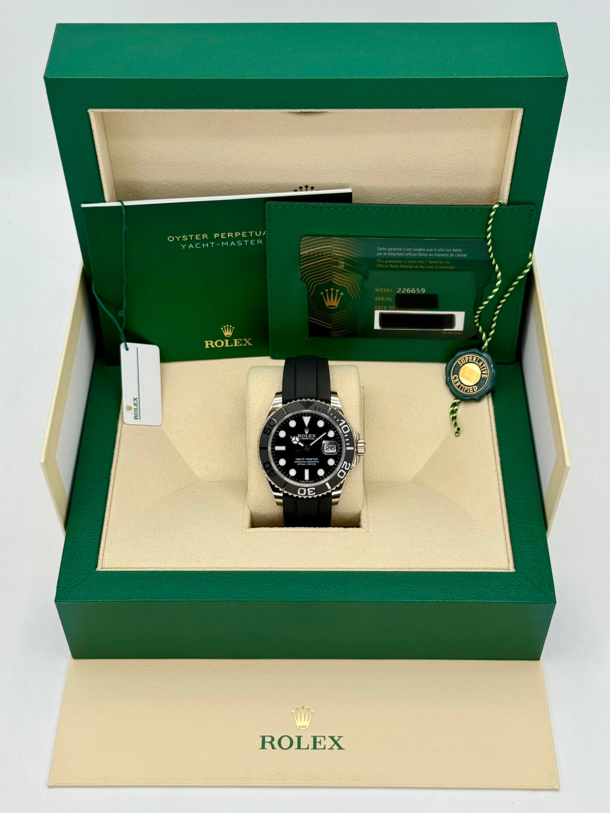 NEW 2024 Rolex Yacht-Master 42mm 226659 White Gold Oysterflex Black Dial - Image 11