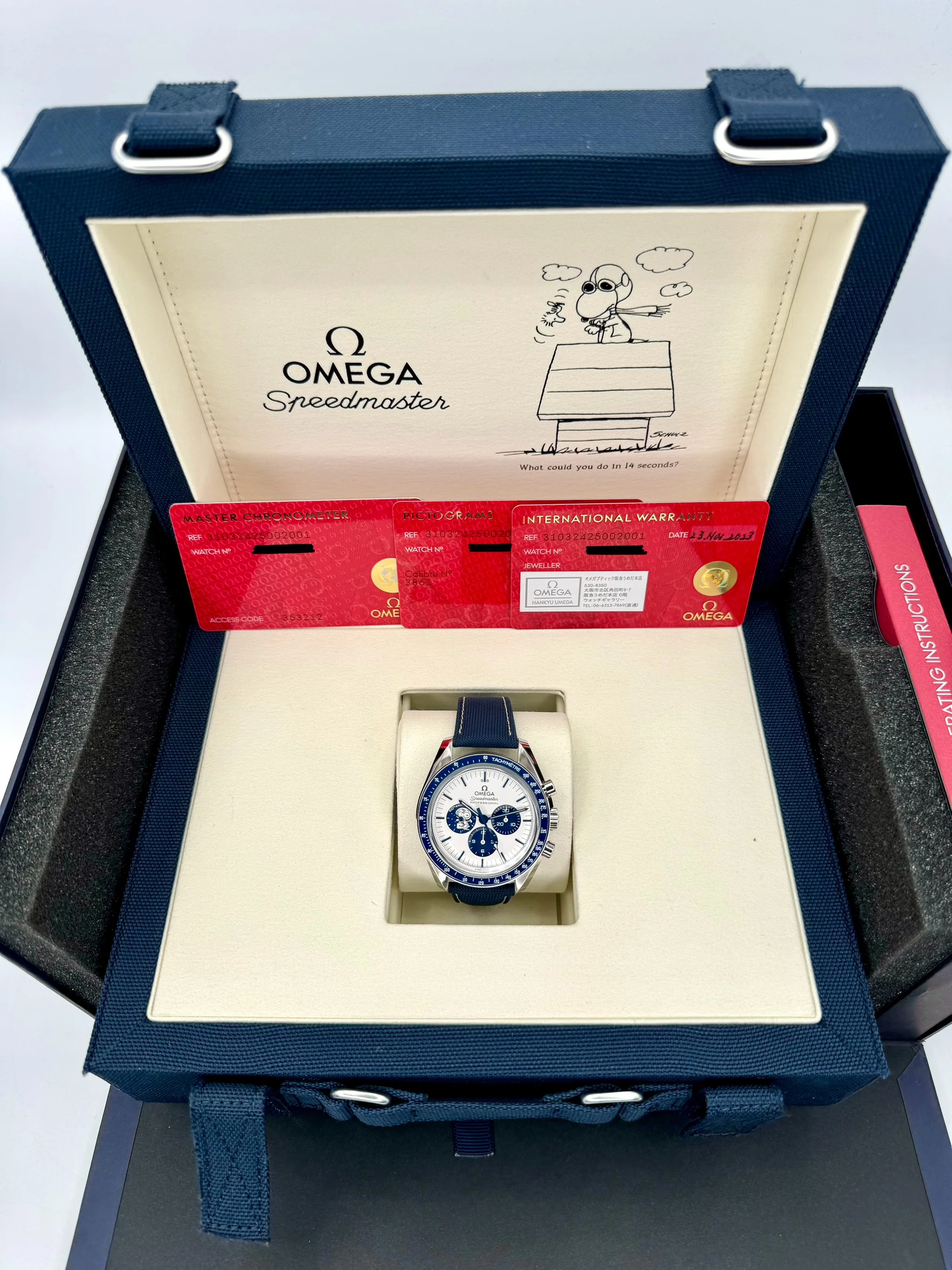 NEW 2023 Omega Speedmaster Silver Snoopy Award 310.32.42.50.02.001 - Image 13