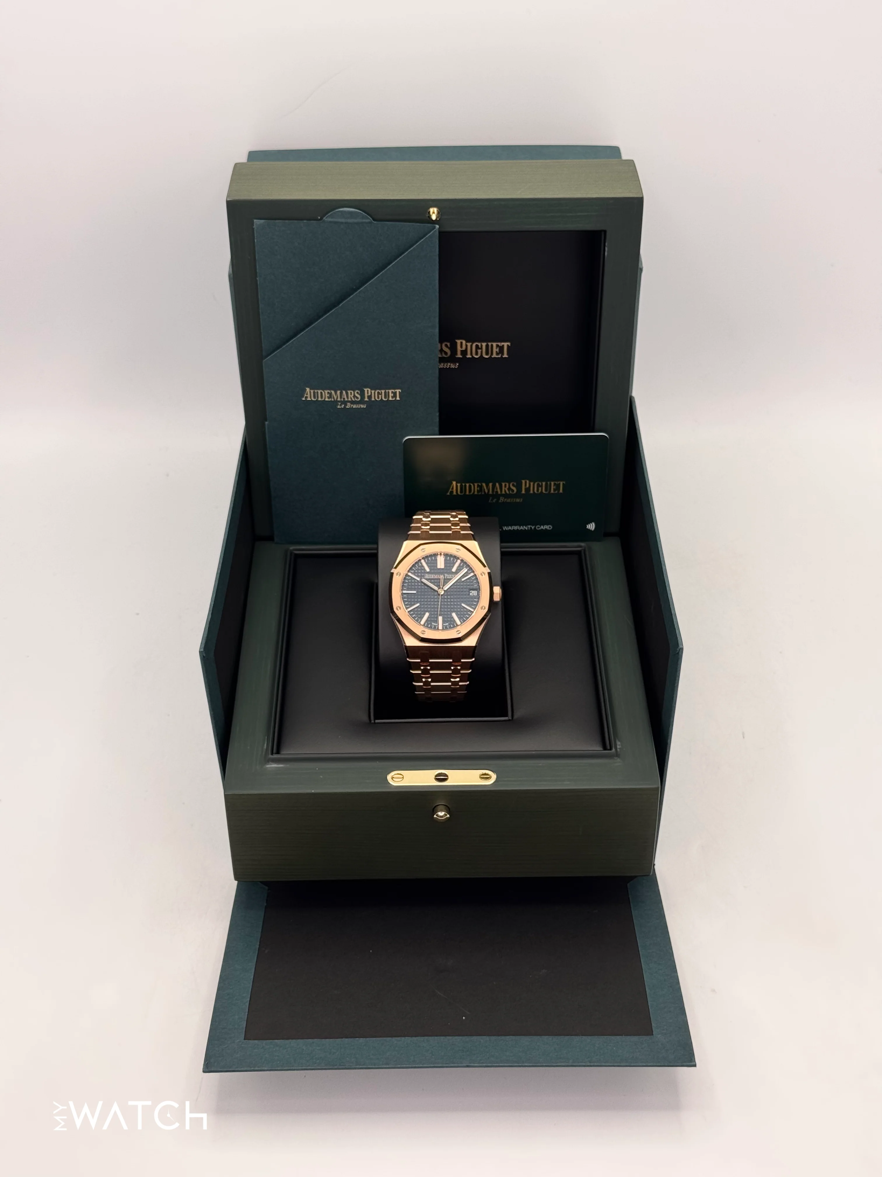 NEW 2025 Audemars Piguet Royal Oak 41mm 15510OR Rose Gold Blue Dial - Image 10