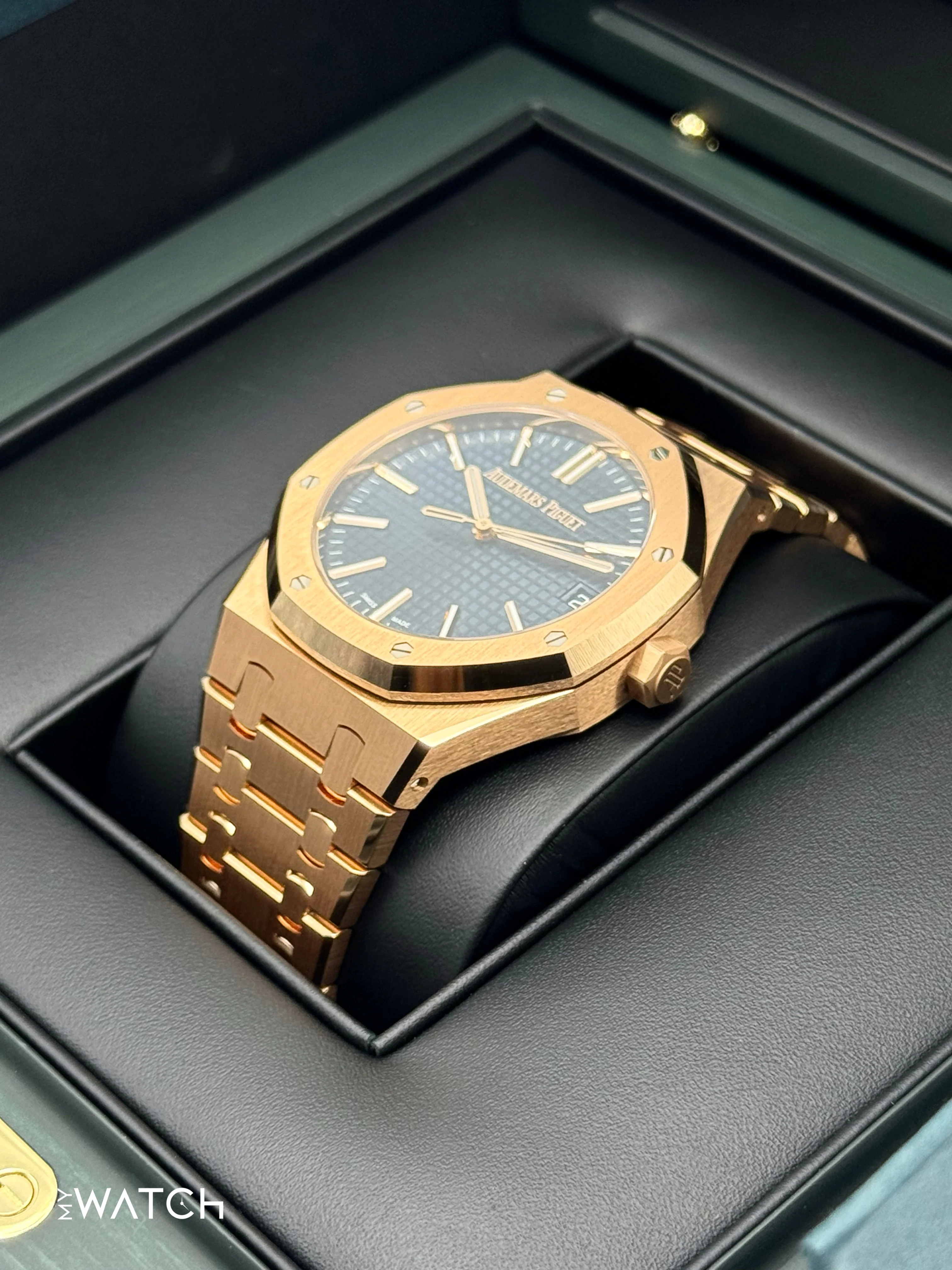 NEW 2025 Audemars Piguet Royal Oak 41mm 15510OR Rose Gold Blue Dial - Image 5