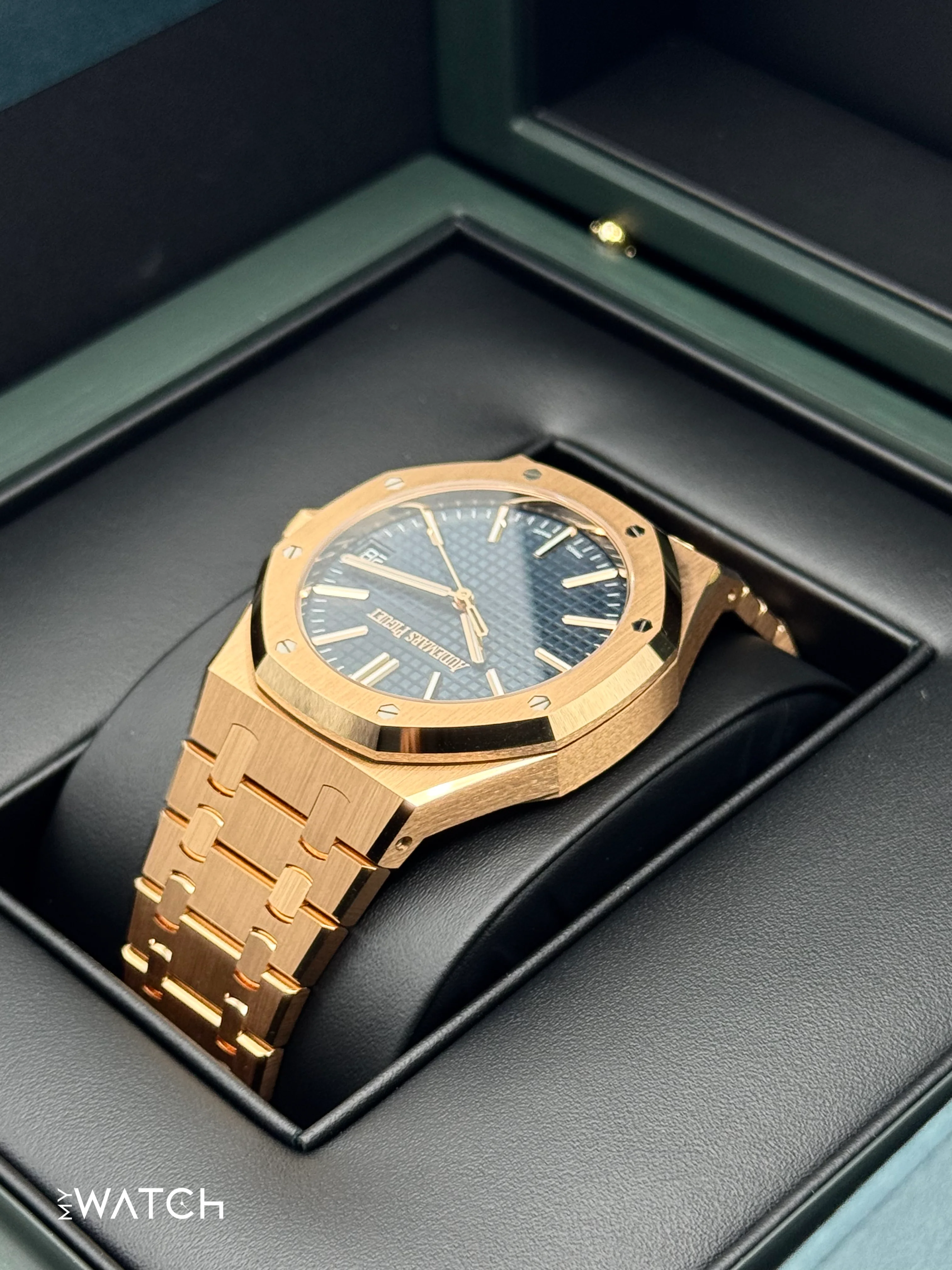 NEW 2025 Audemars Piguet Royal Oak 41mm 15510OR Rose Gold Blue Dial - Image 7