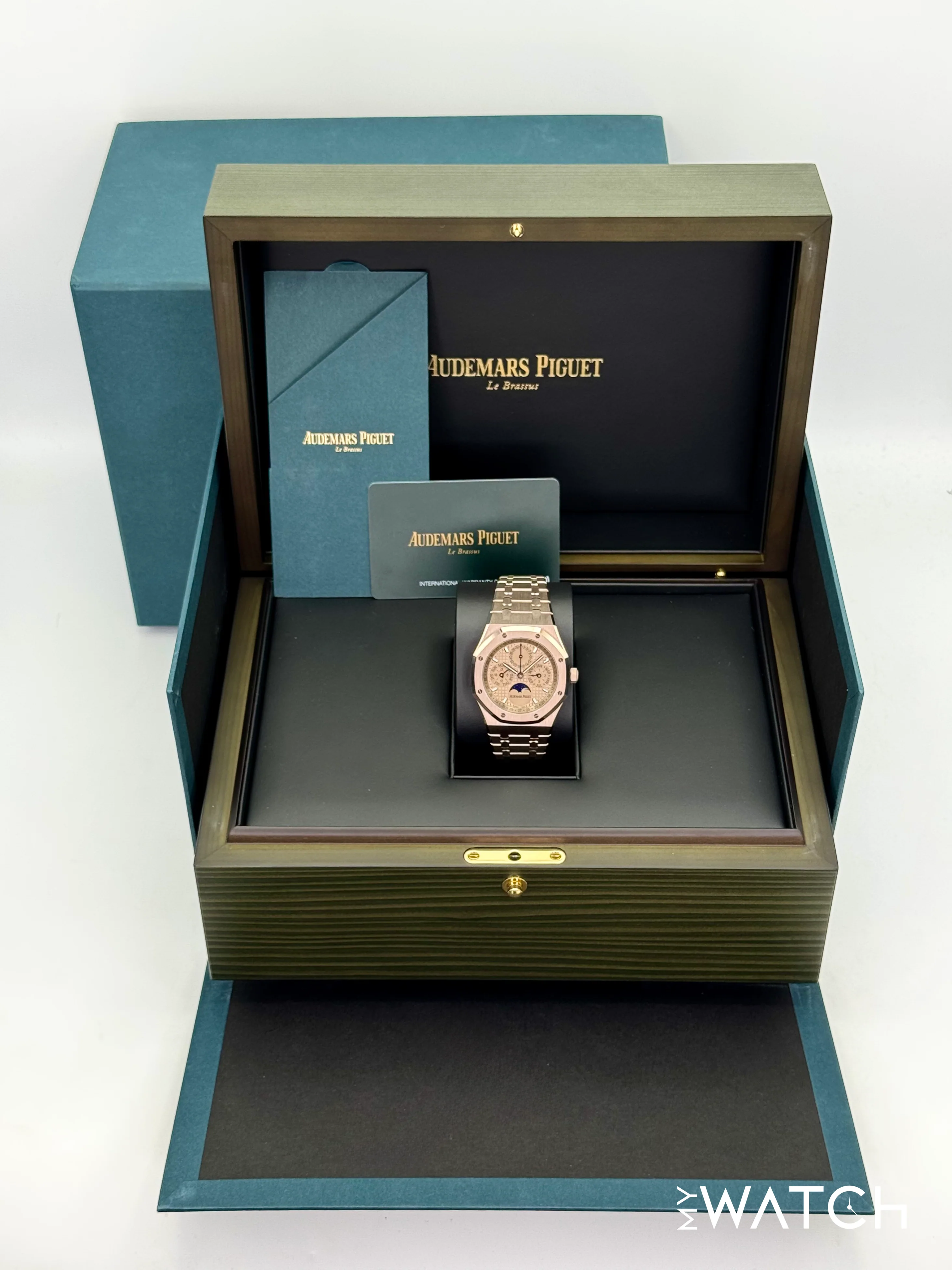 NEW 2025 Audemars Piguet Royal Oak 41mm 26674SG 18kt Sand Gold Perpetual Calendar - Image 11