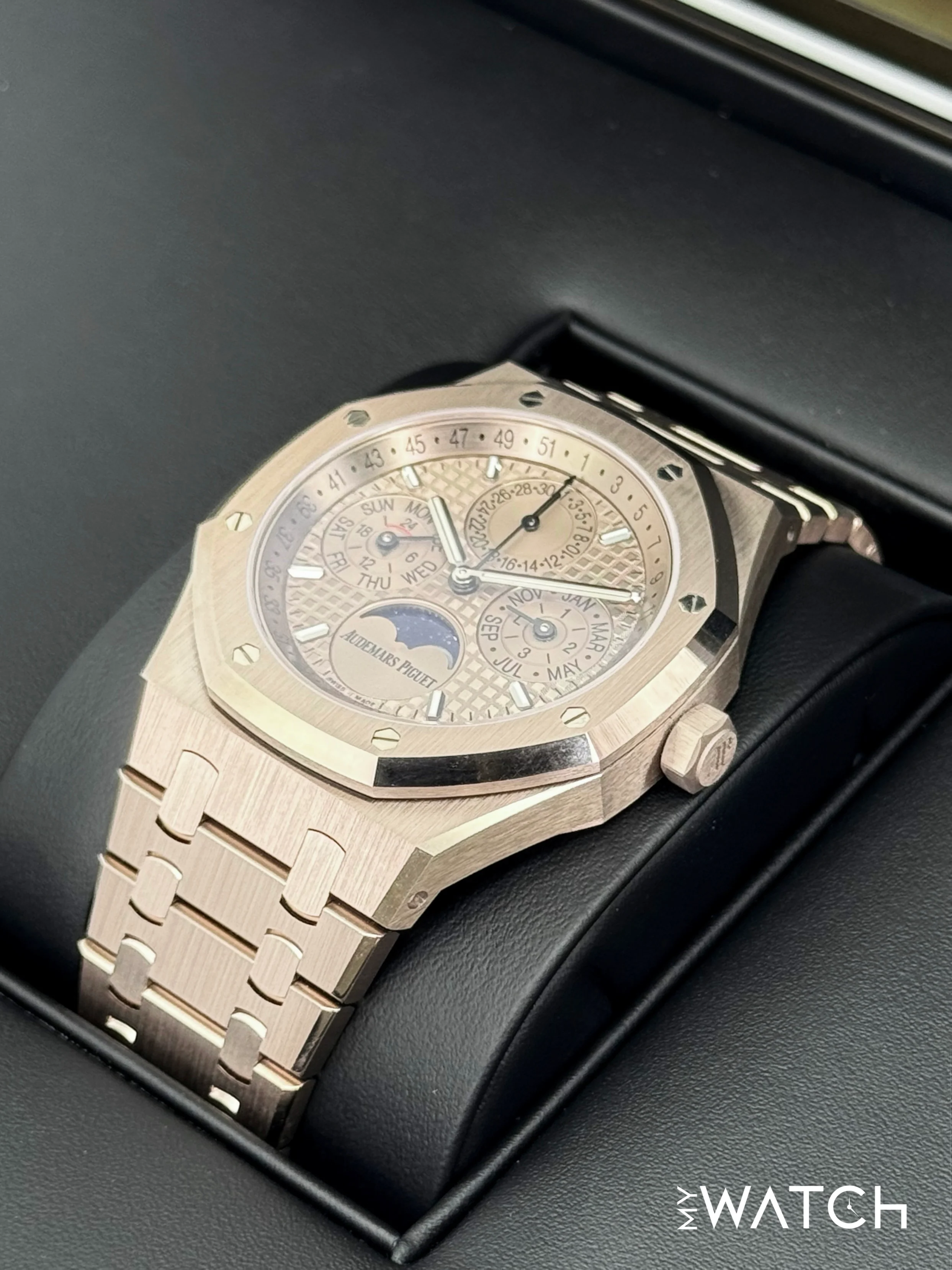 NEW 2025 Audemars Piguet Royal Oak 41mm 26674SG 18kt Sand Gold Perpetual Calendar - Image 5