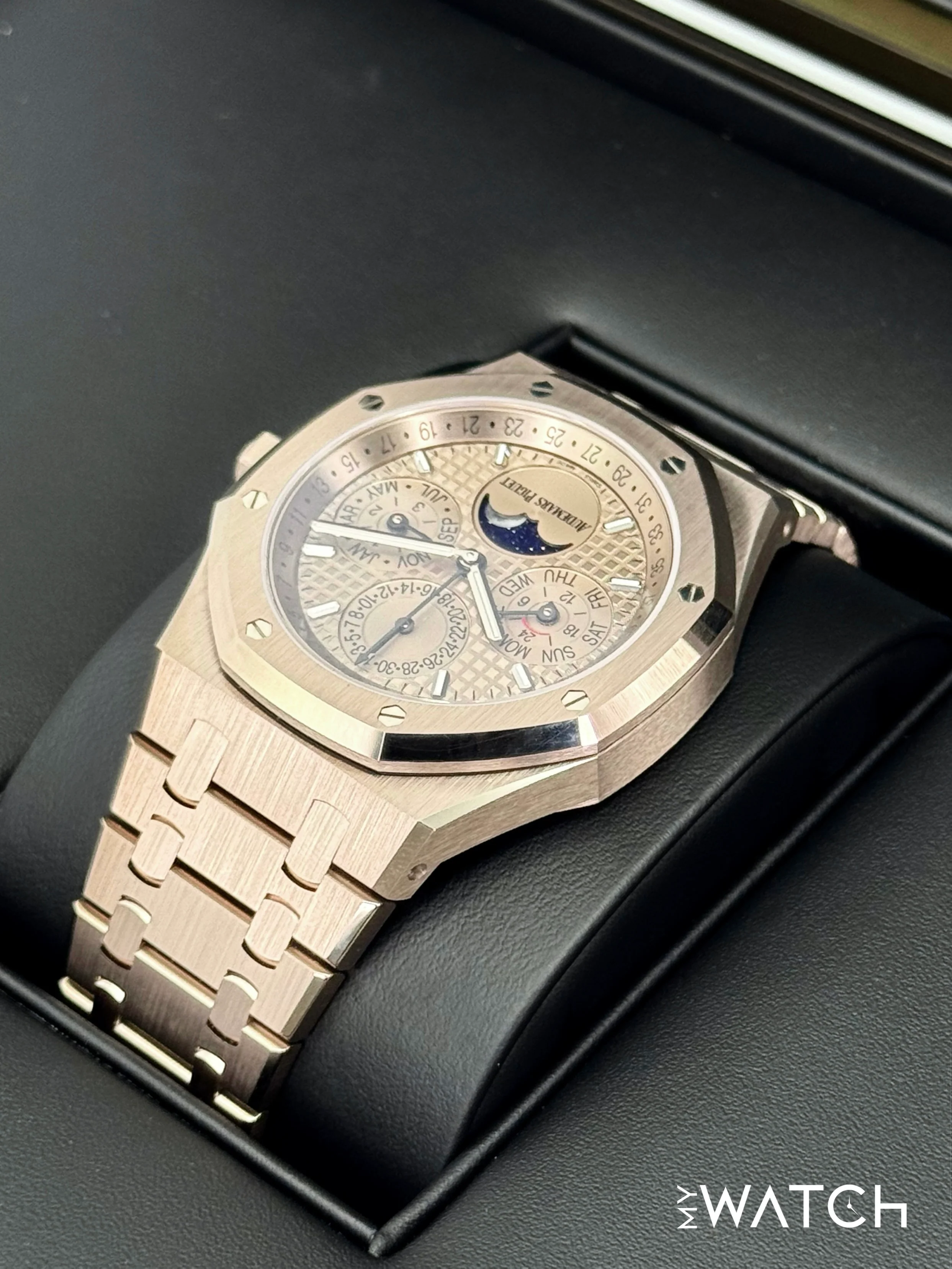 NEW 2025 Audemars Piguet Royal Oak 41mm 26674SG 18kt Sand Gold Perpetual Calendar - Image 7