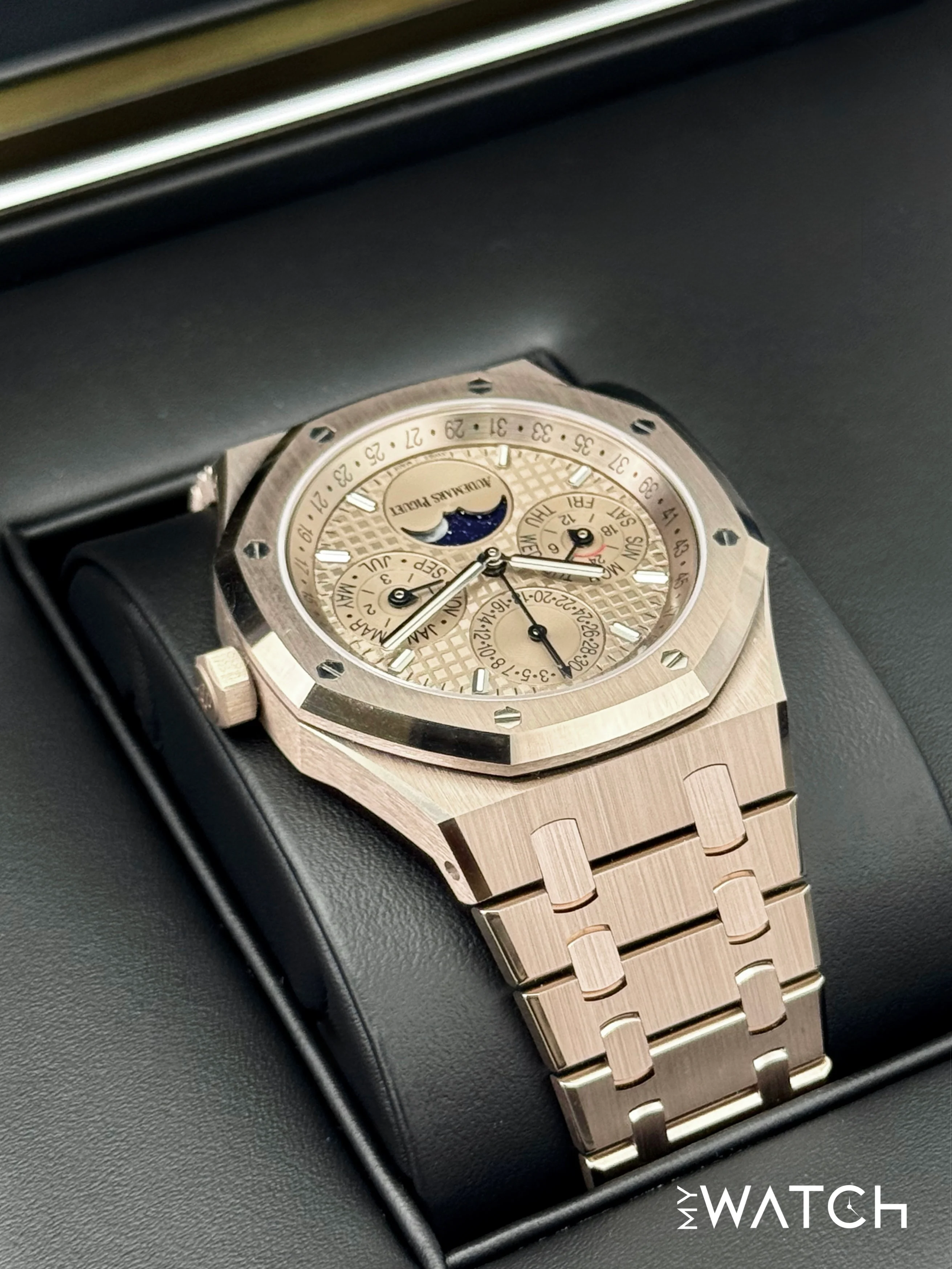 NEW 2025 Audemars Piguet Royal Oak 41mm 26674SG 18kt Sand Gold Perpetual Calendar - Image 8