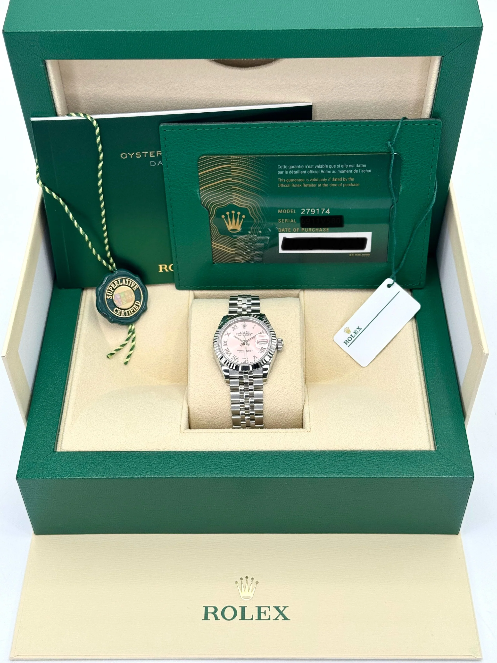 NEW 2025 Lady Datejust 28mm 279174 Stainless Steel Jubilee Pink Dial - Image 11