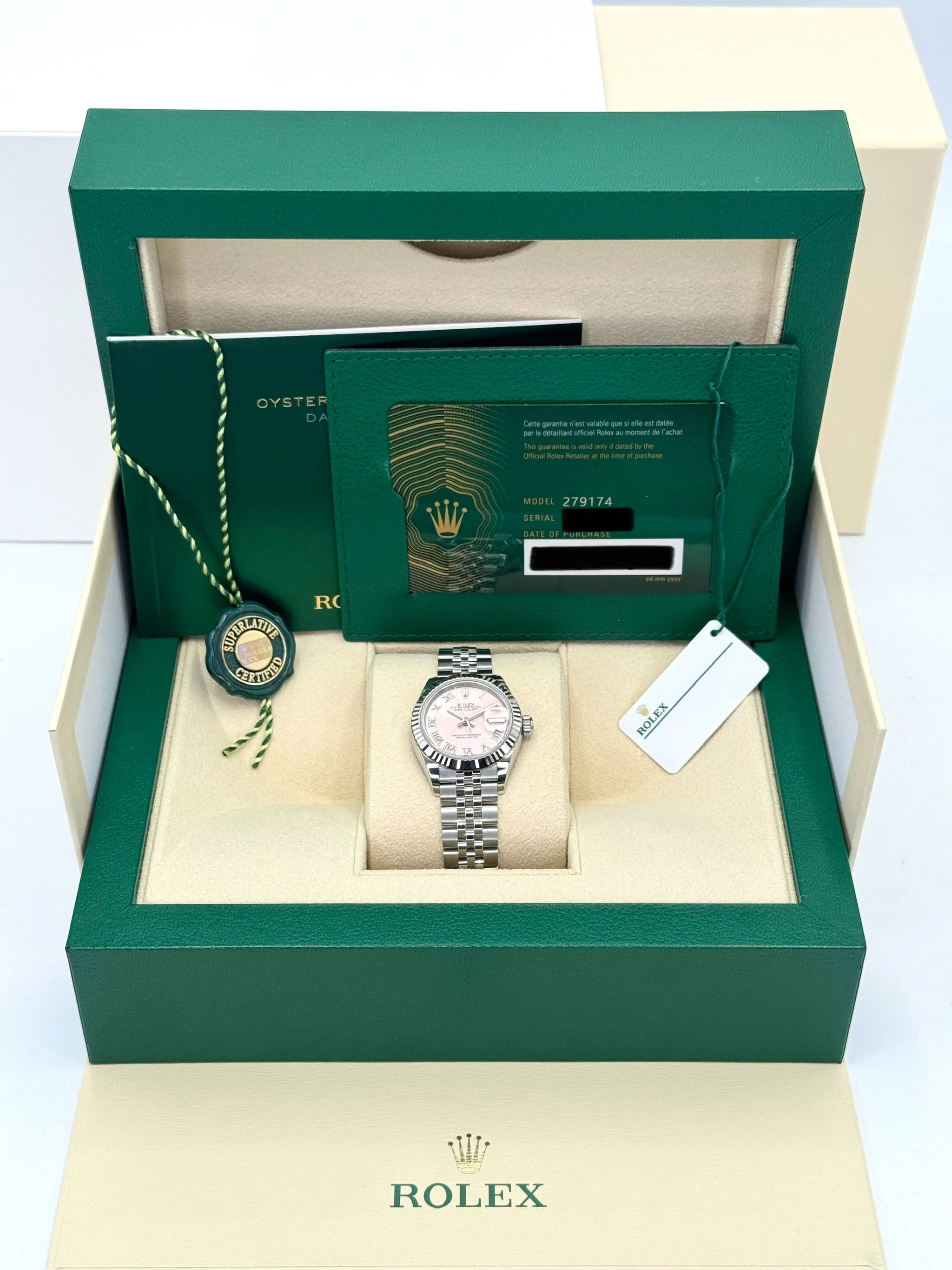 NEW 2025 Lady Datejust 28mm 279174 Stainless Steel Jubilee Pink Dial - Image 12