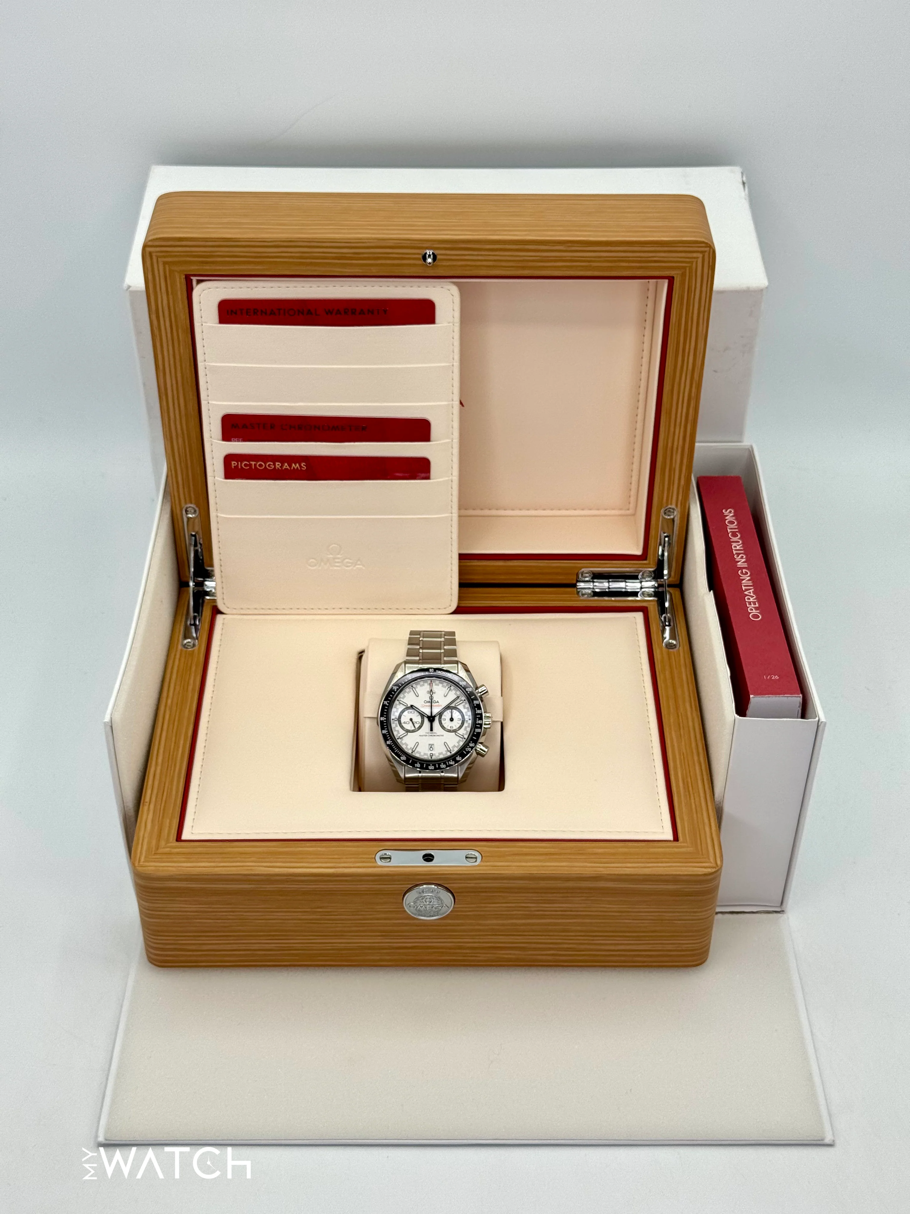 NEW 2025 Omega Speeedmaster Racing 44.2mm 329.30.44.51.04.001 White Dial - Image 10