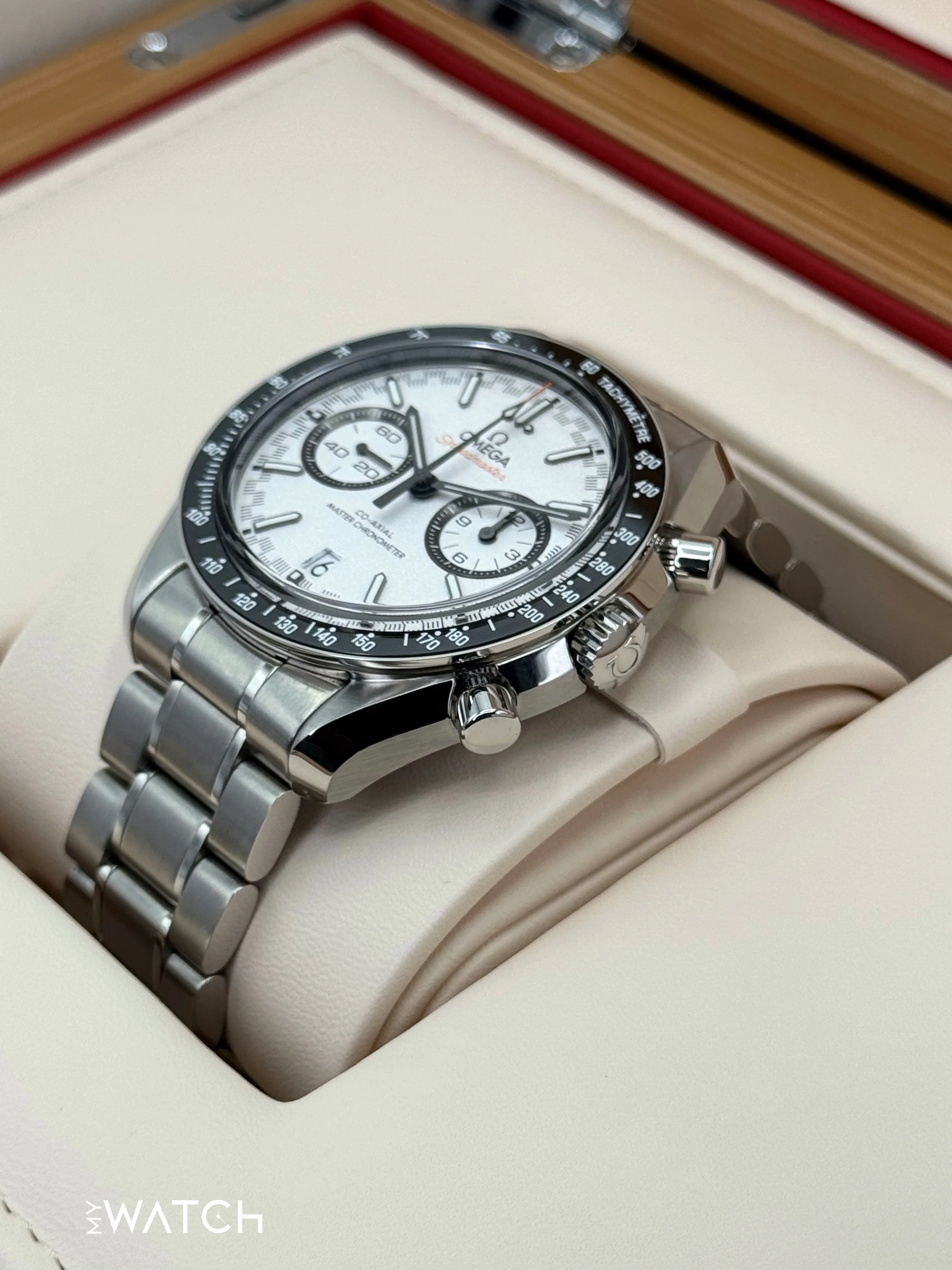 NEW 2025 Omega Speeedmaster Racing 44.2mm 329.30.44.51.04.001 White Dial - Image 5