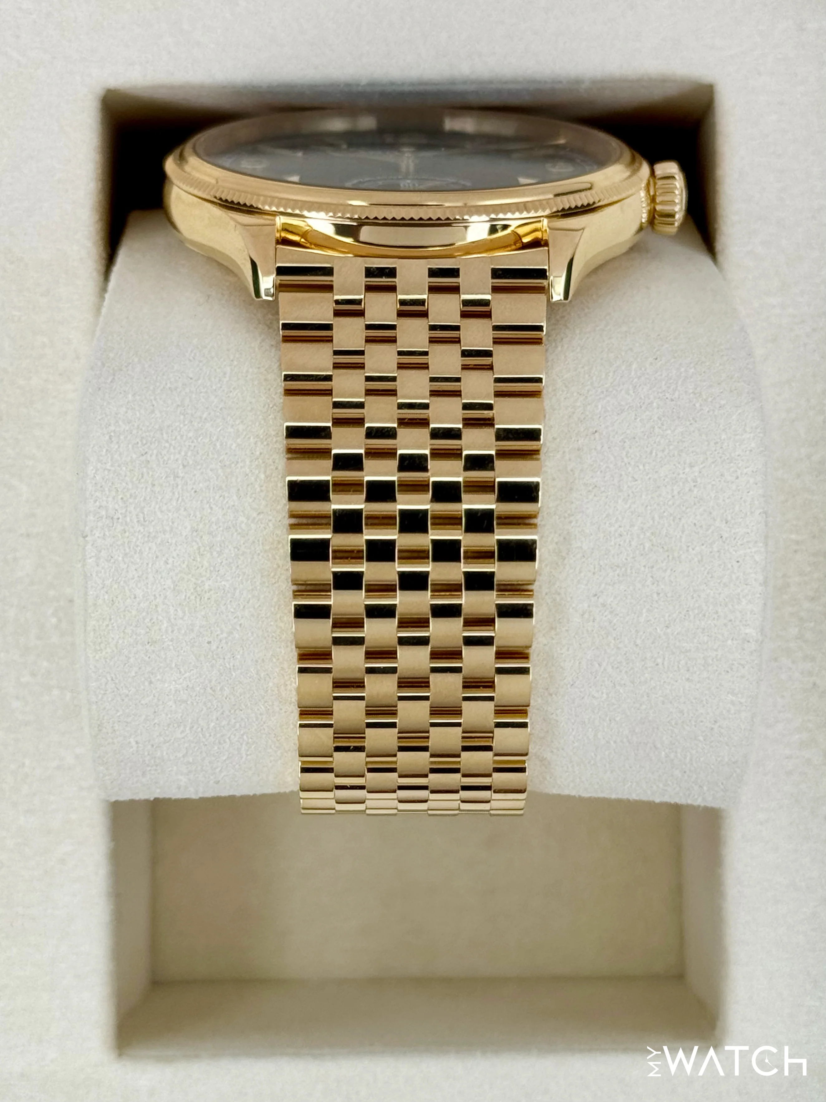 NEW 2025 Rolex 1908 39mm 52508 Yellow Gold Settimo Bracelet Black Dial - Image 3