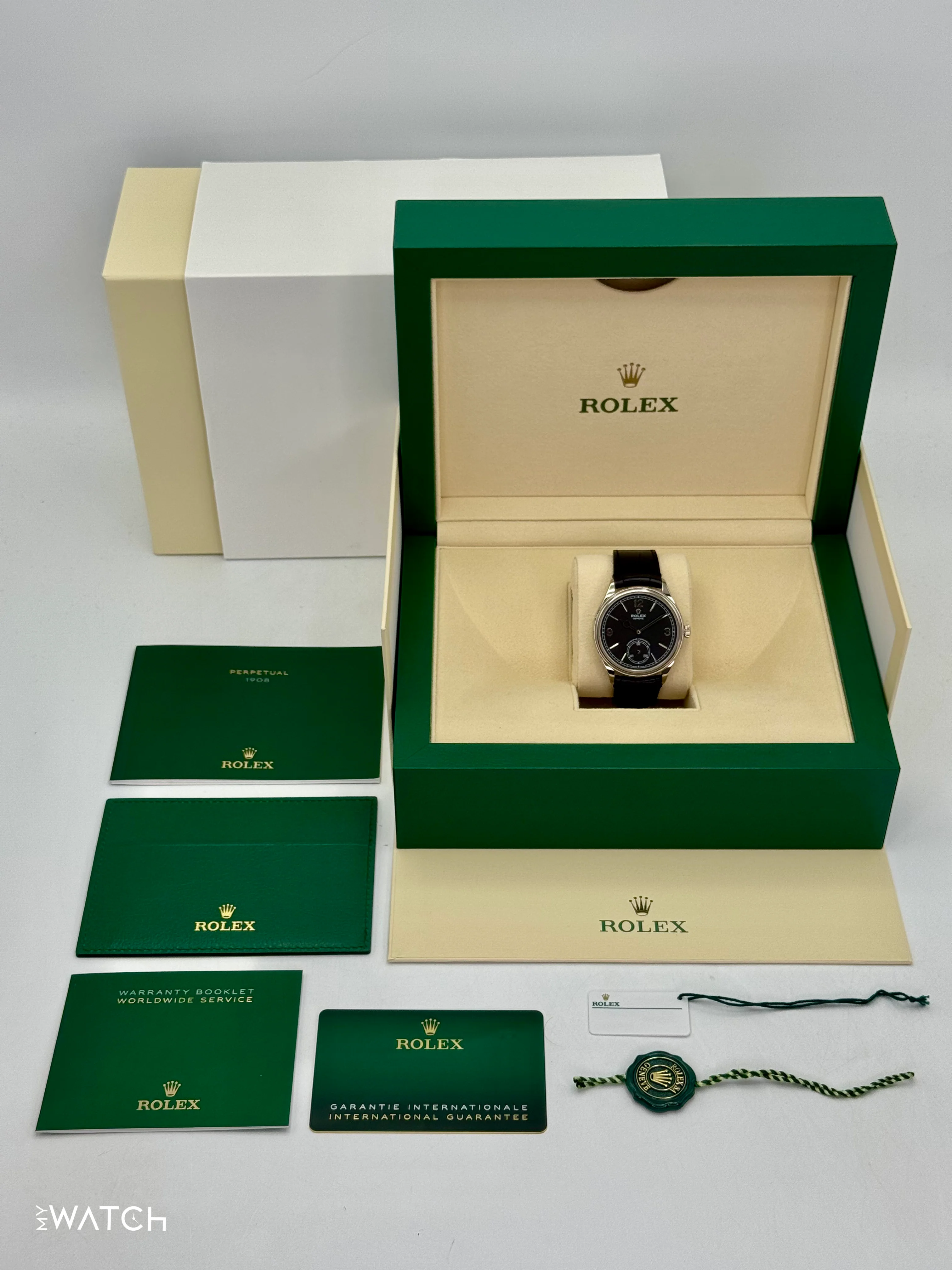 NEW 2025 Rolex 1908 39mm 52509 18kt White Gold Black Dial - Image 11