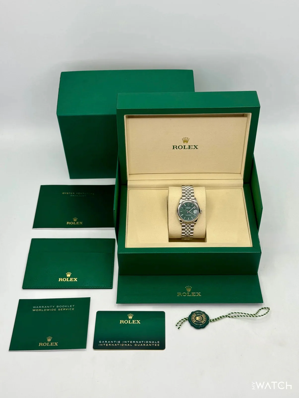 NEW 2025 Rolex Datejust 31mm 278240 Stainless Steel Jubilee Mint Green Dial - Image 10