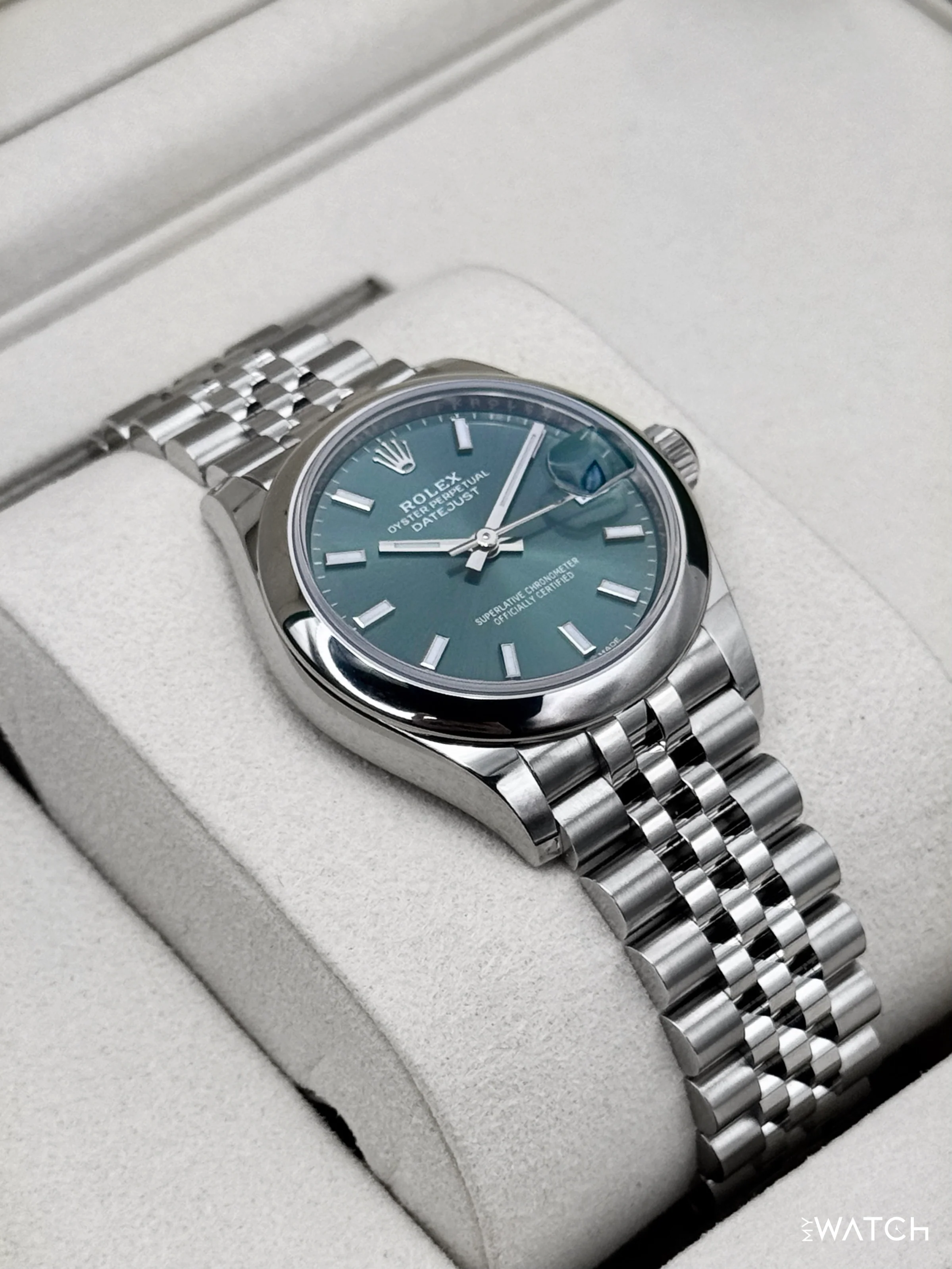 NEW 2025 Rolex Datejust 31mm 278240 Stainless Steel Jubilee Mint Green Dial - Image 6