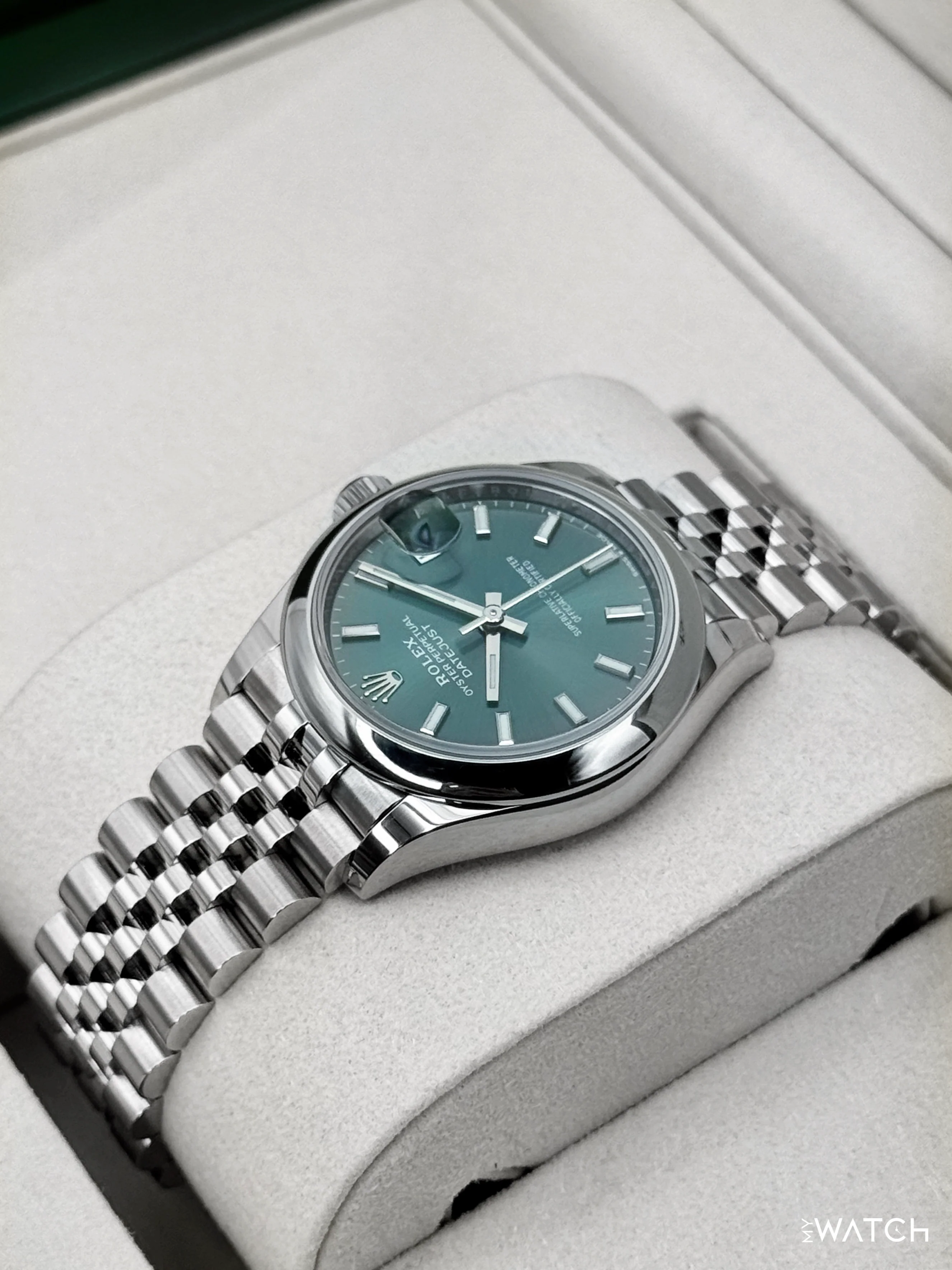 NEW 2025 Rolex Datejust 31mm 278240 Stainless Steel Jubilee Mint Green Dial - Image 7