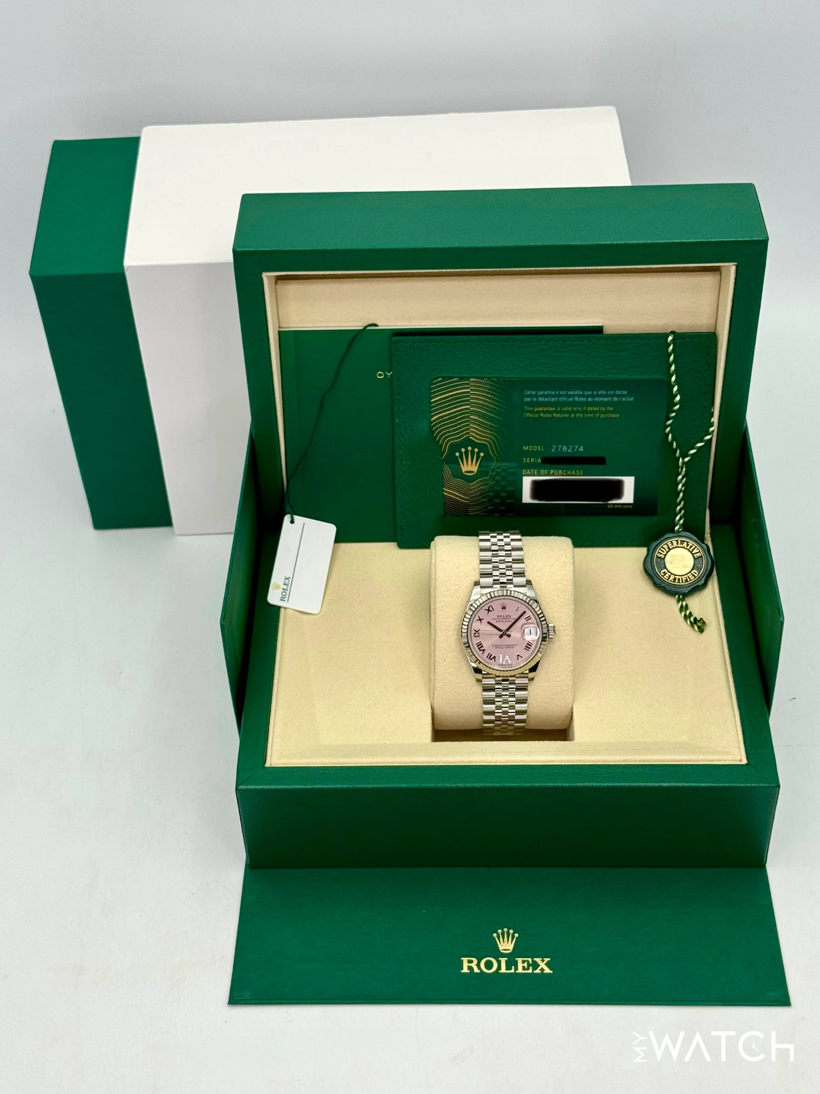 NEW 2025 Rolex Datejust 31mm 278274 Stainless Steel Jubilee Pink Dial - Image 9