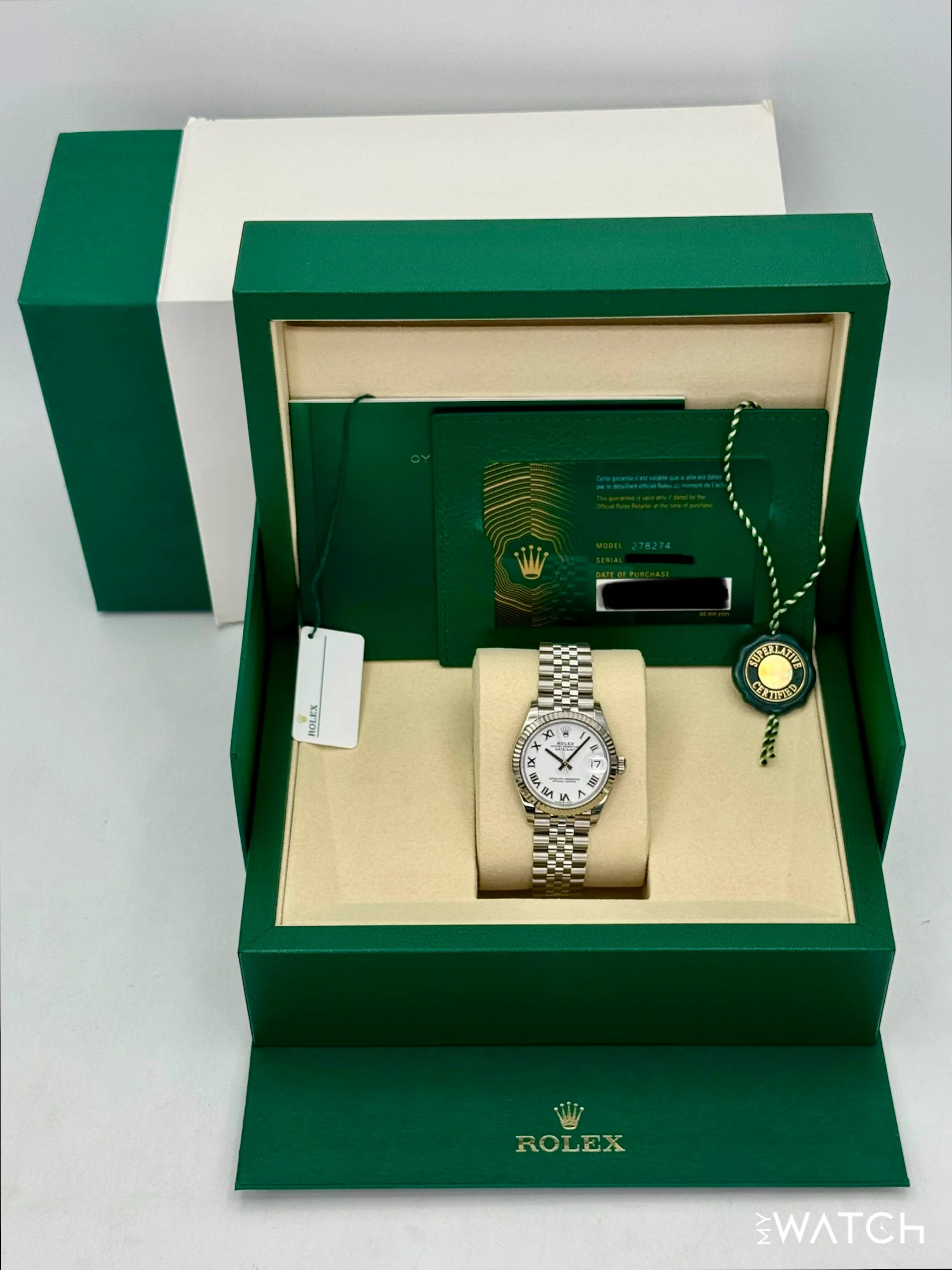 NEW 2025 Rolex Datejust 31mm 278274 Stainless Steel Jubilee White Dial - Image 9
