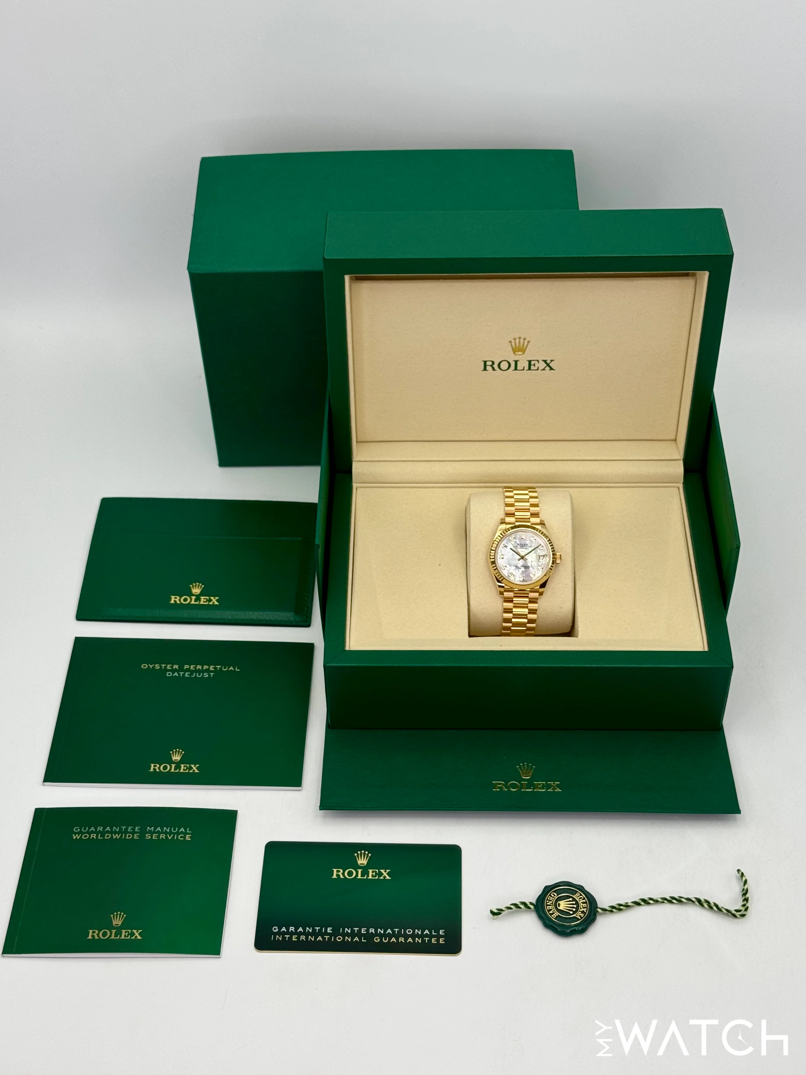 NEW 2025 Rolex Datejust 31mm 278278 Yellow Gold MOP Diamond Dial - Image 10