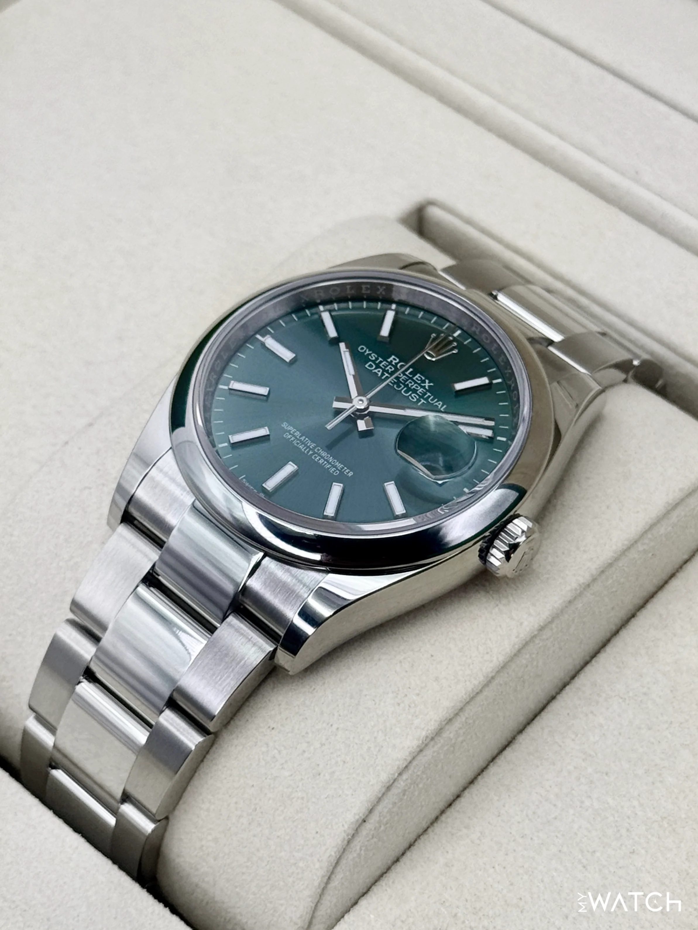 NEW 2025 Rolex Datejust 36mm 126200 Oyster Mint Green Dial - Image 5