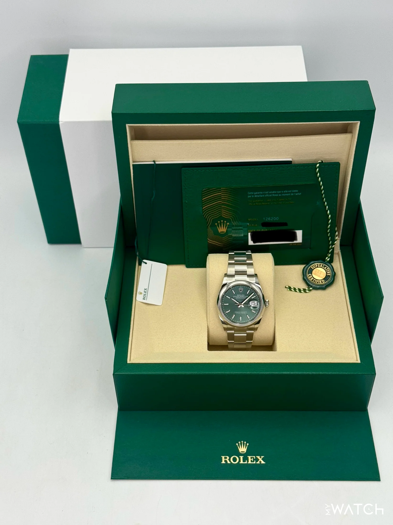 NEW 2025 Rolex Datejust 36mm 126200 Oyster Mint Green Dial - Image 9