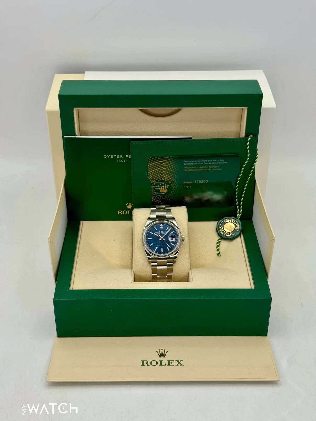 NEW 2025 Rolex Datejust 36mm 126200 Stainless Steel Oyster Blue Dial - Image 9